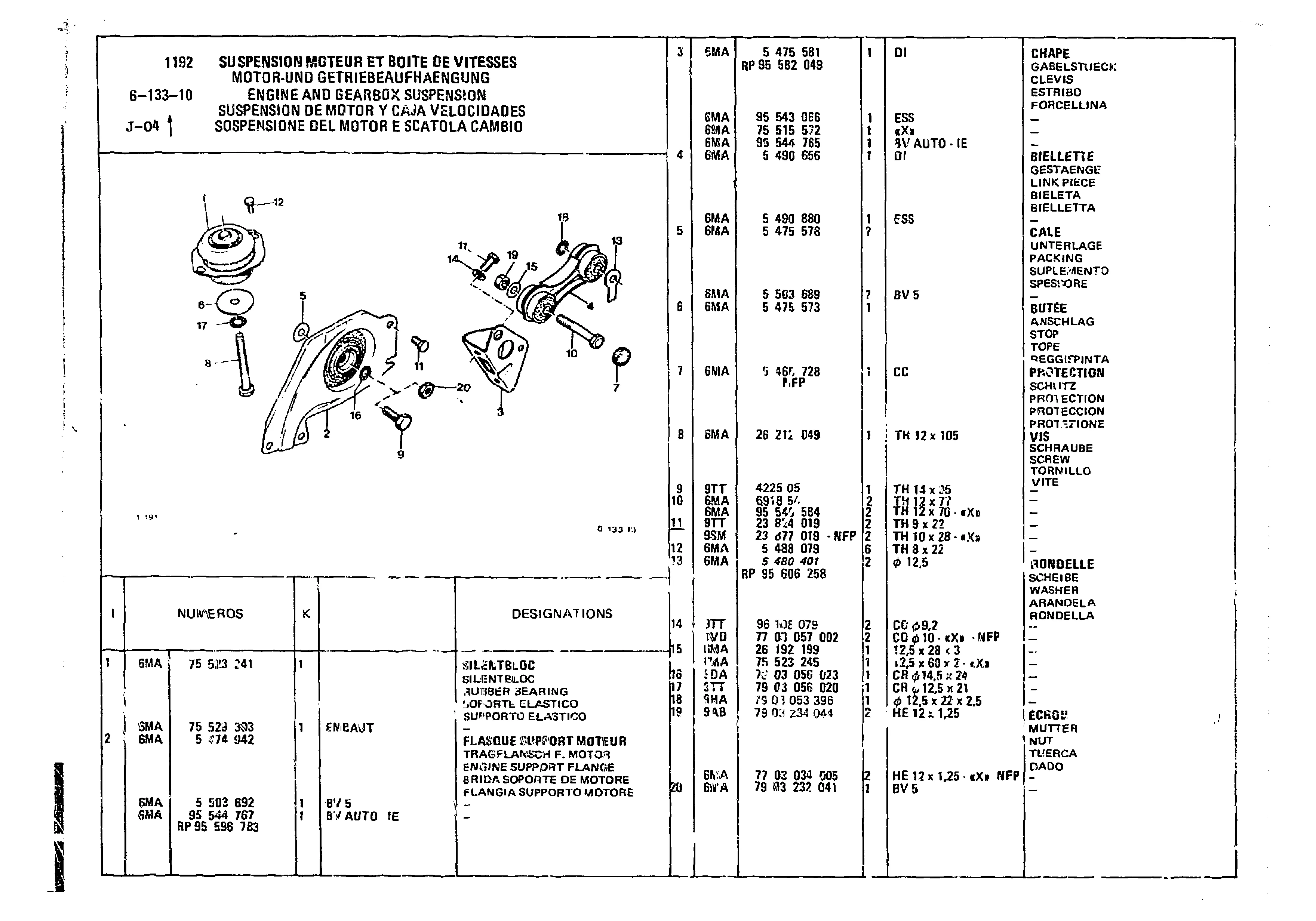 Engine & Gearbox Suspension, page 520 of 860 — CX Parts Catalogue — 1979–1981