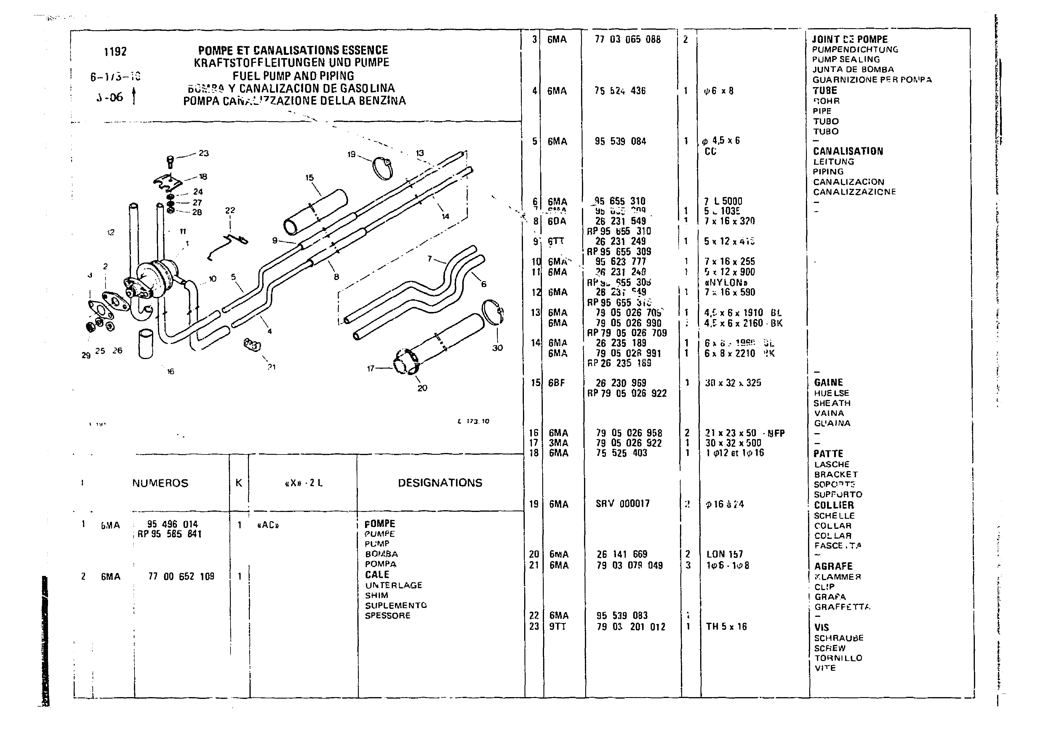 Fuel Pump & Piping, page 522 of 860 — CX Parts Catalogue — 1979–1981