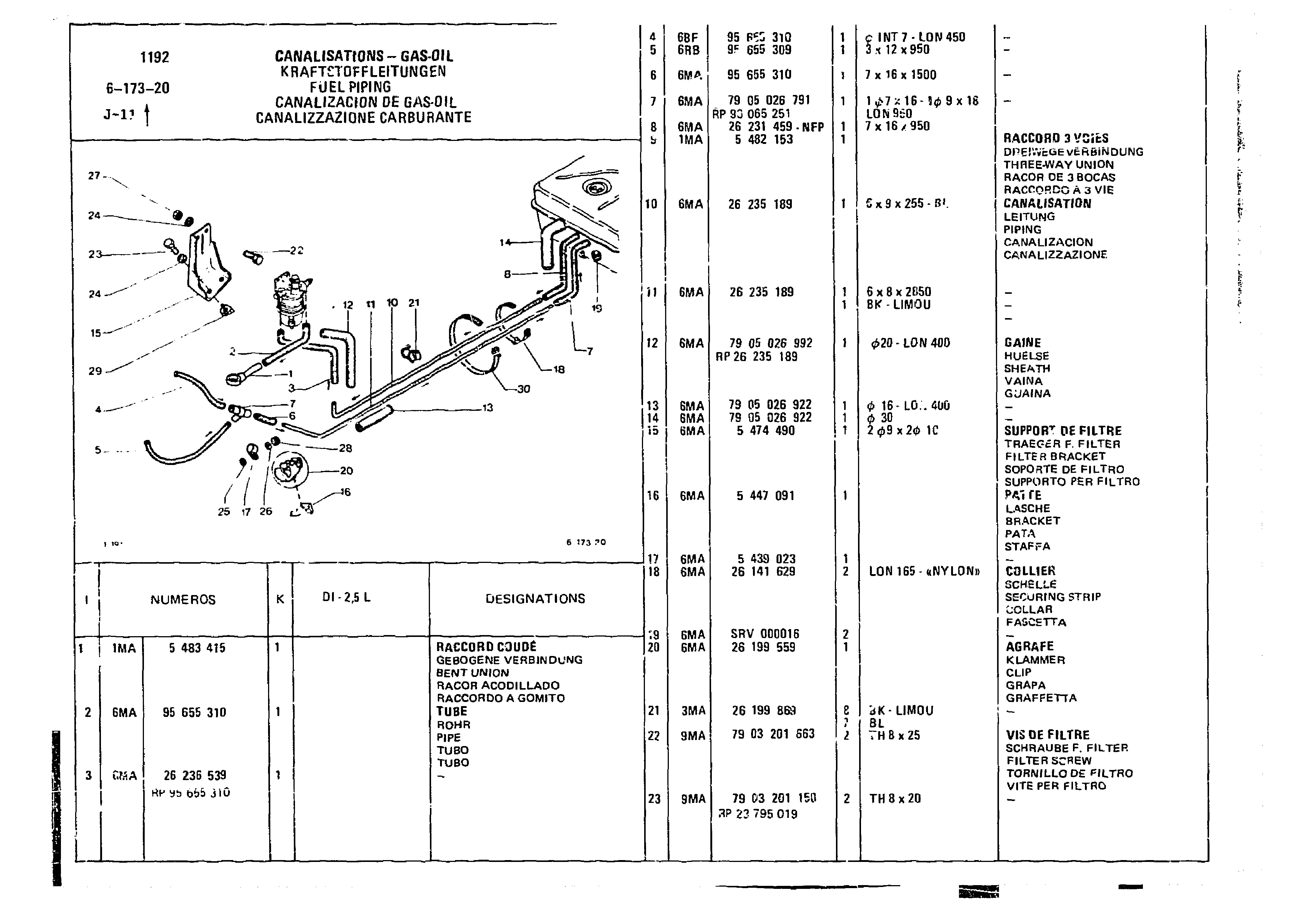Fuel Piping, page 527 of 860 — CX Parts Catalogue — 1979–1981