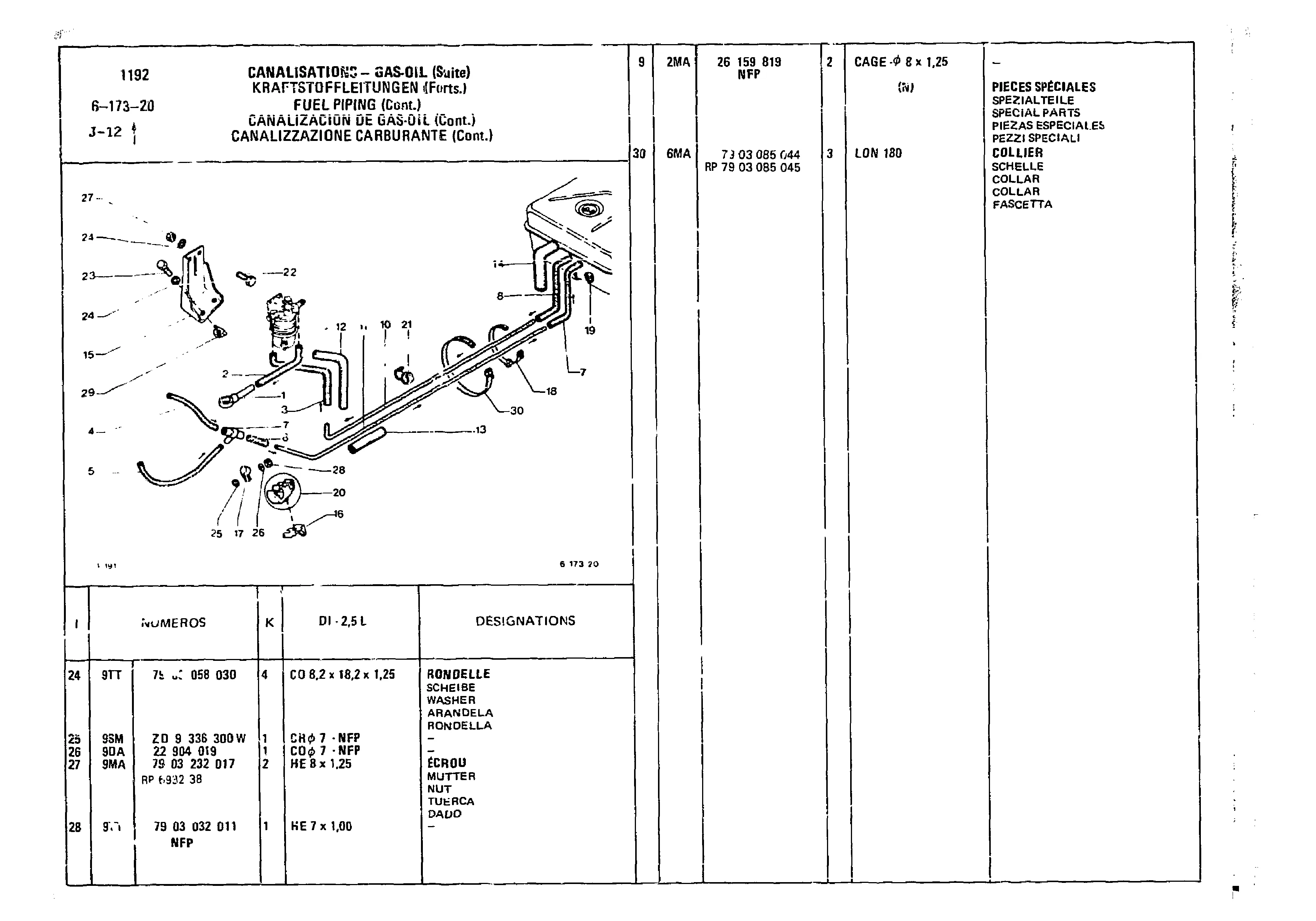 Fuel Piping, page 528 of 860 — CX Parts Catalogue — 1979–1981