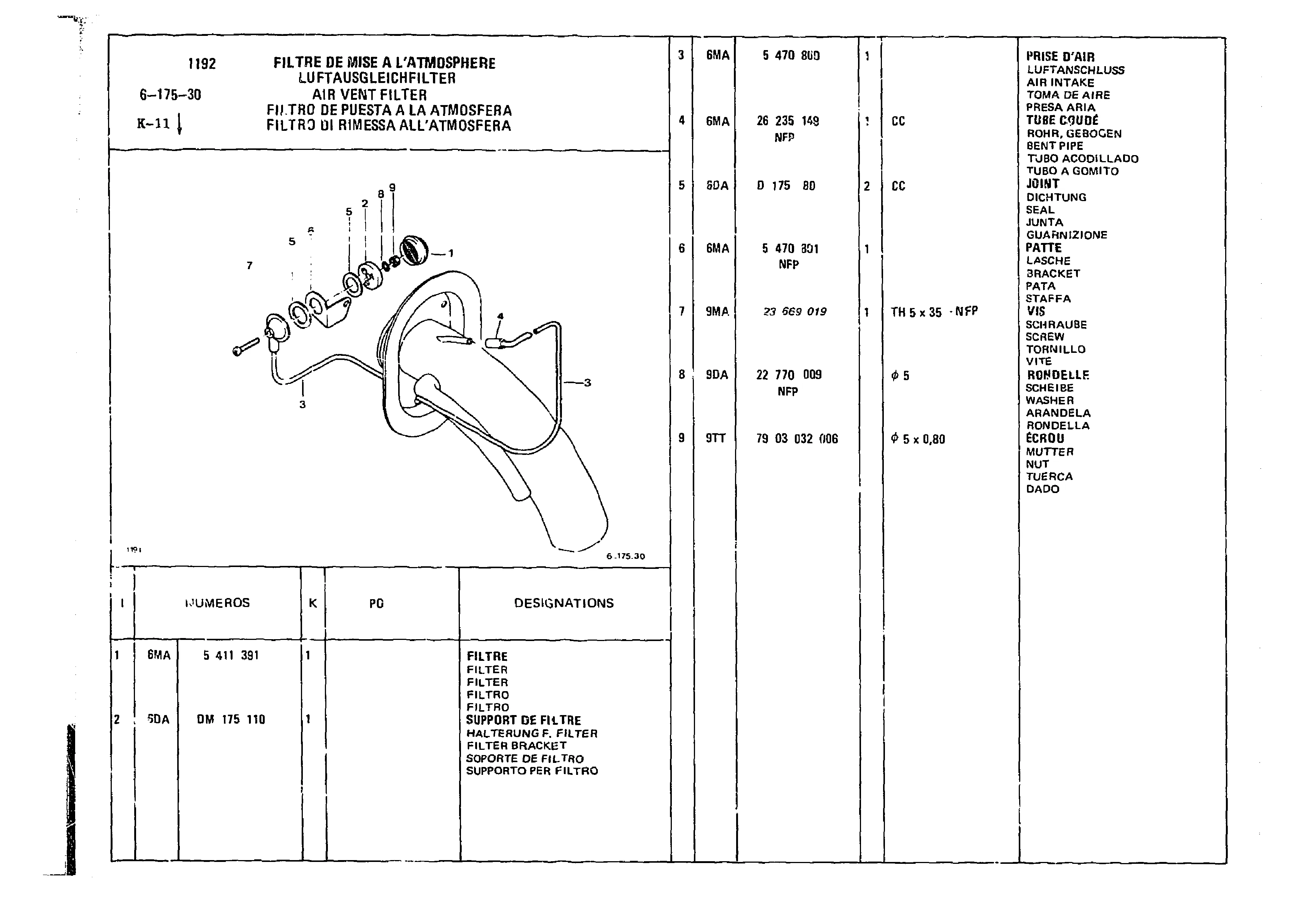 Air Vent Filter, page 536 of 860 — CX Parts Catalogue — 1979–1981