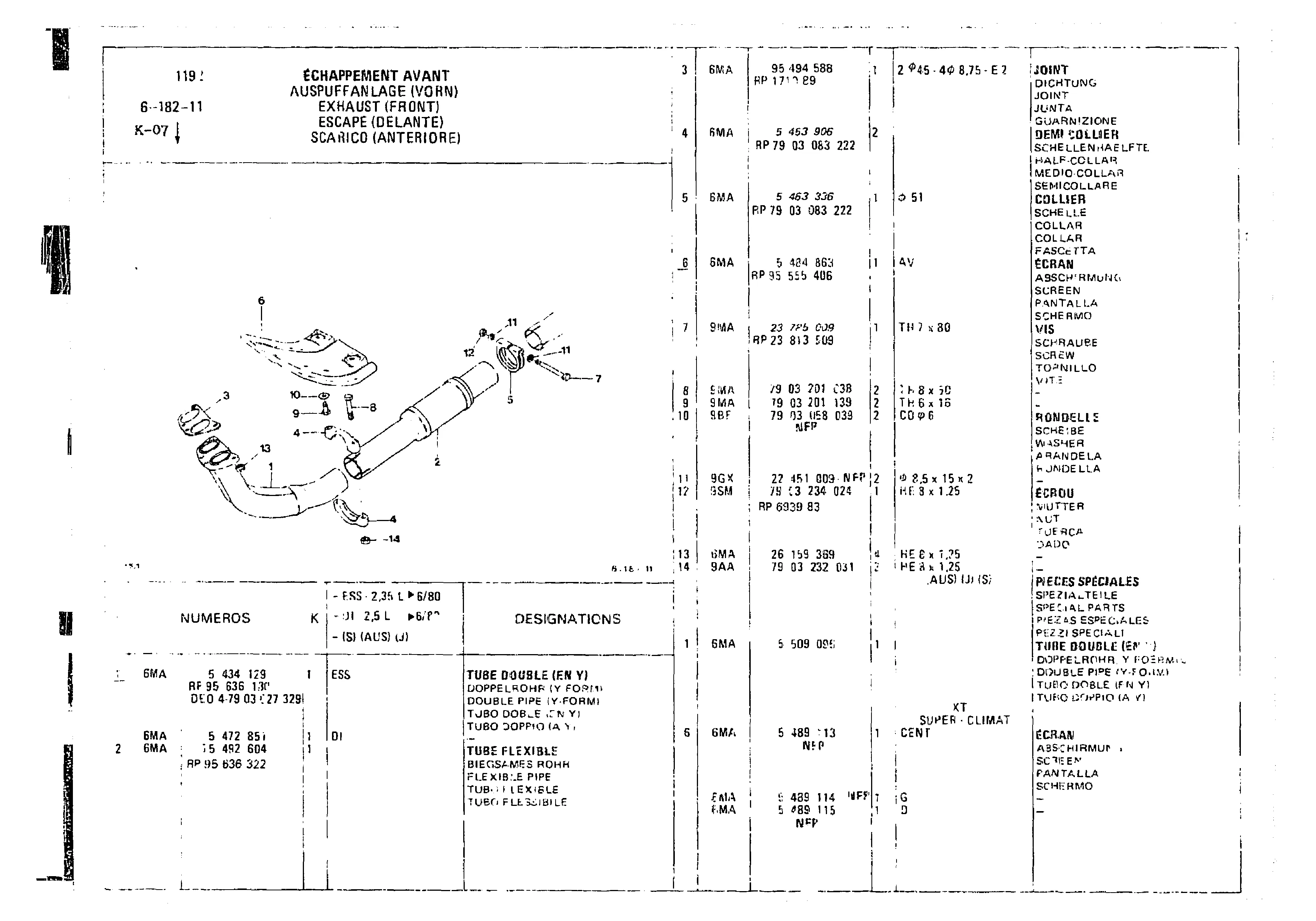 Exhaust, page 540 of 860 — CX Parts Catalogue — 1979–1981