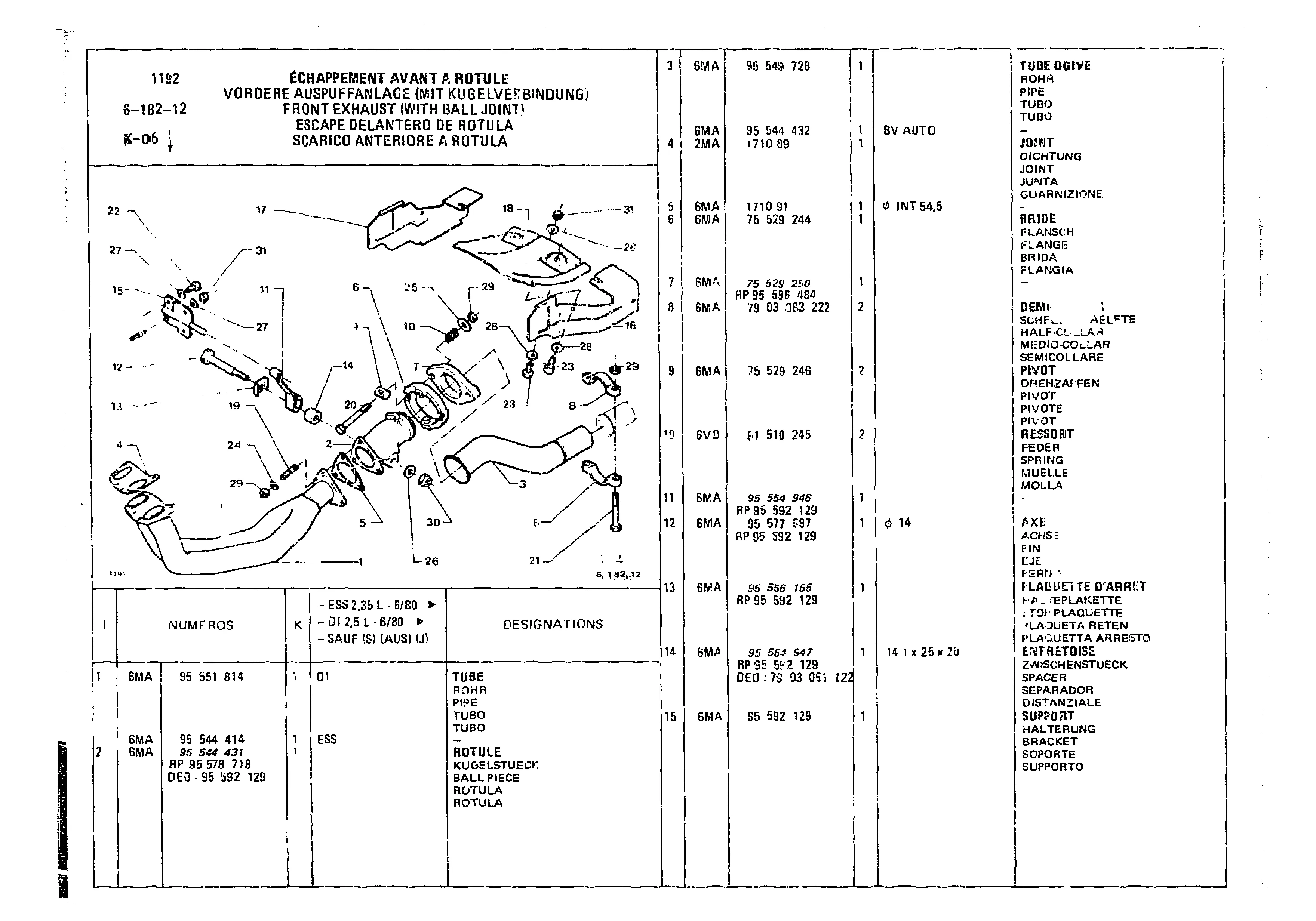Exhaust, page 541 of 860 — CX Parts Catalogue — 1979–1981