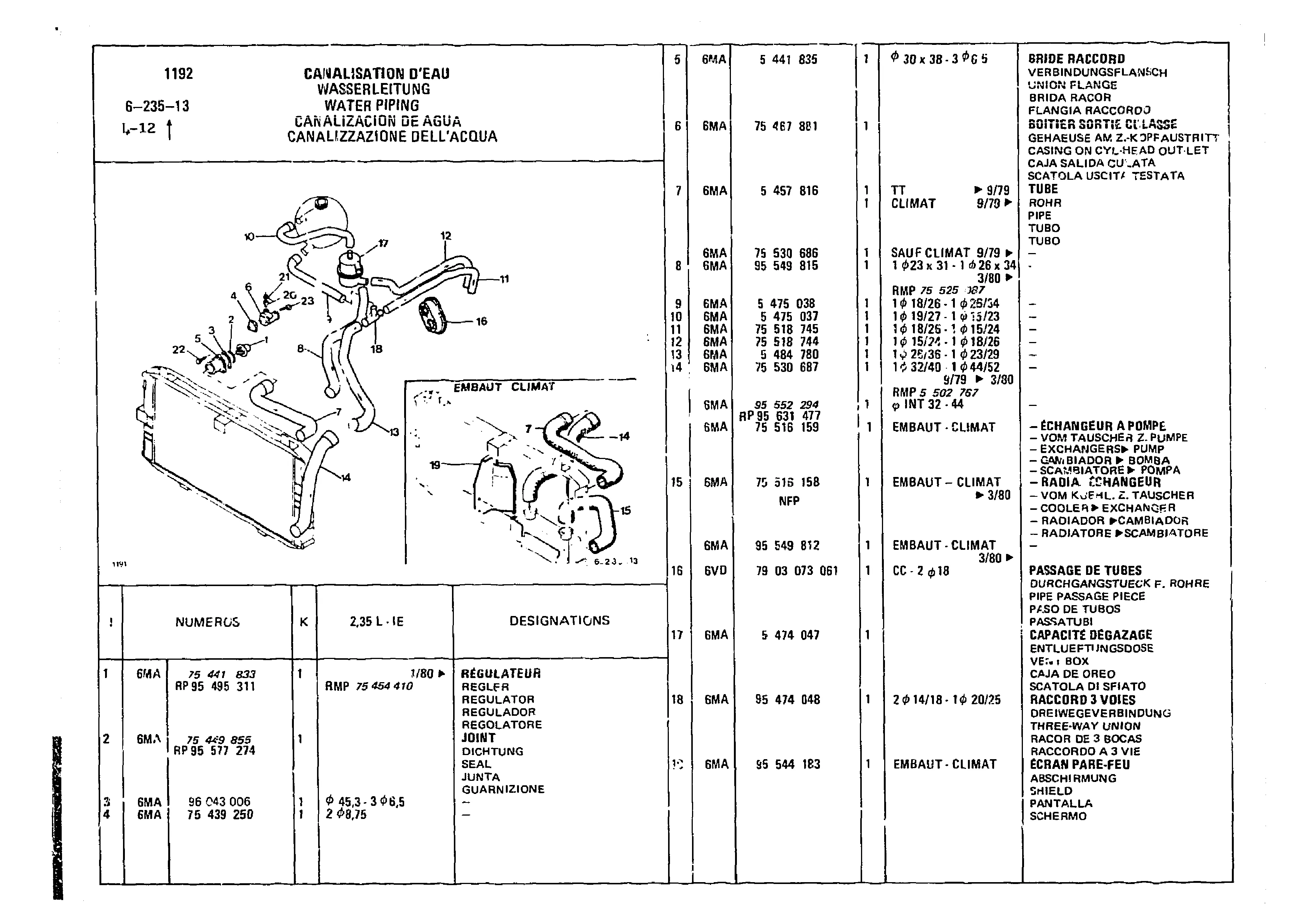 Water Piping, page 558 of 860 — CX Parts Catalogue — 1979–1981