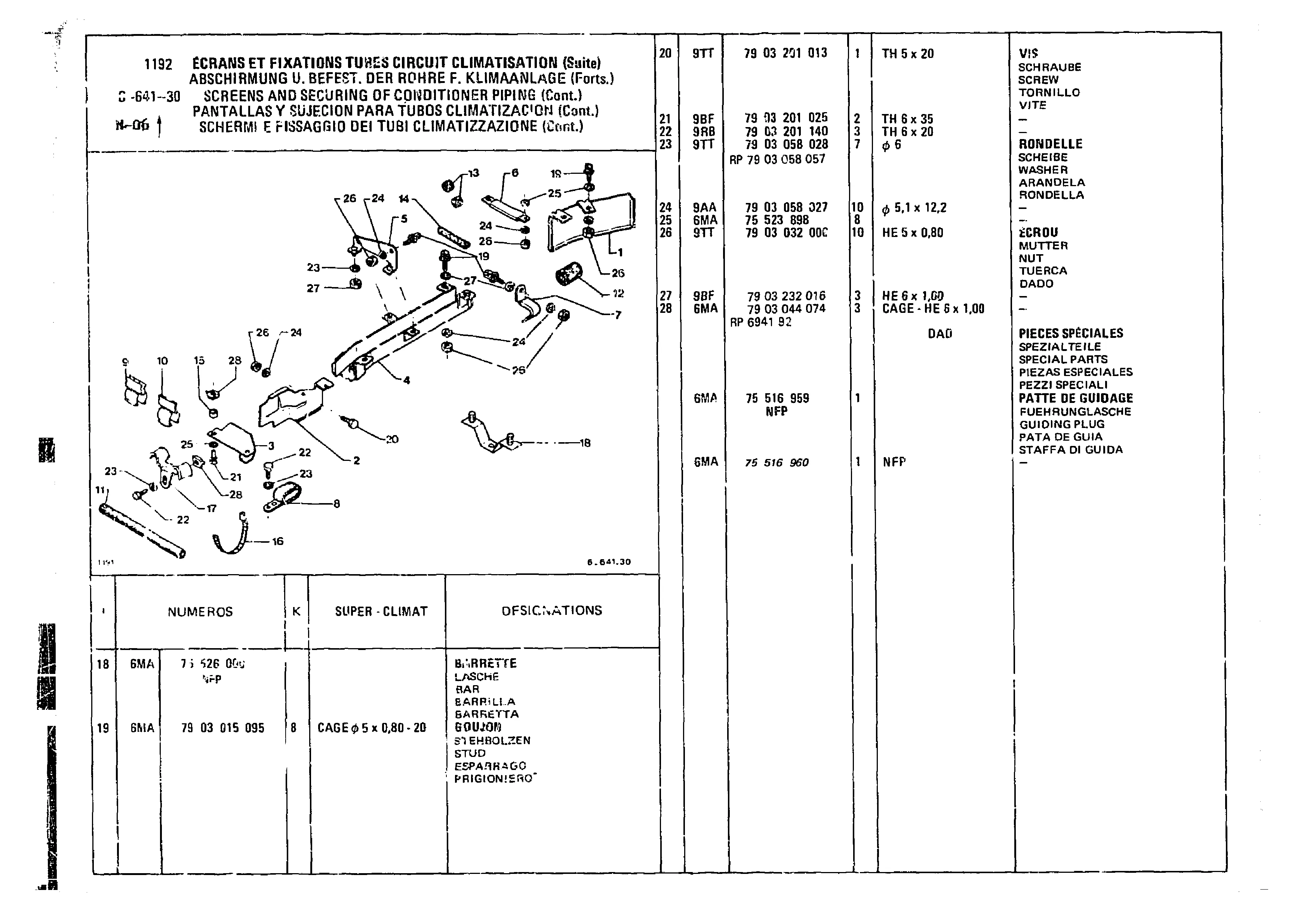 Screen & Securing Of Conditioner Piping, page 582 of 860 — CX Parts Catalogue — 1979–1981