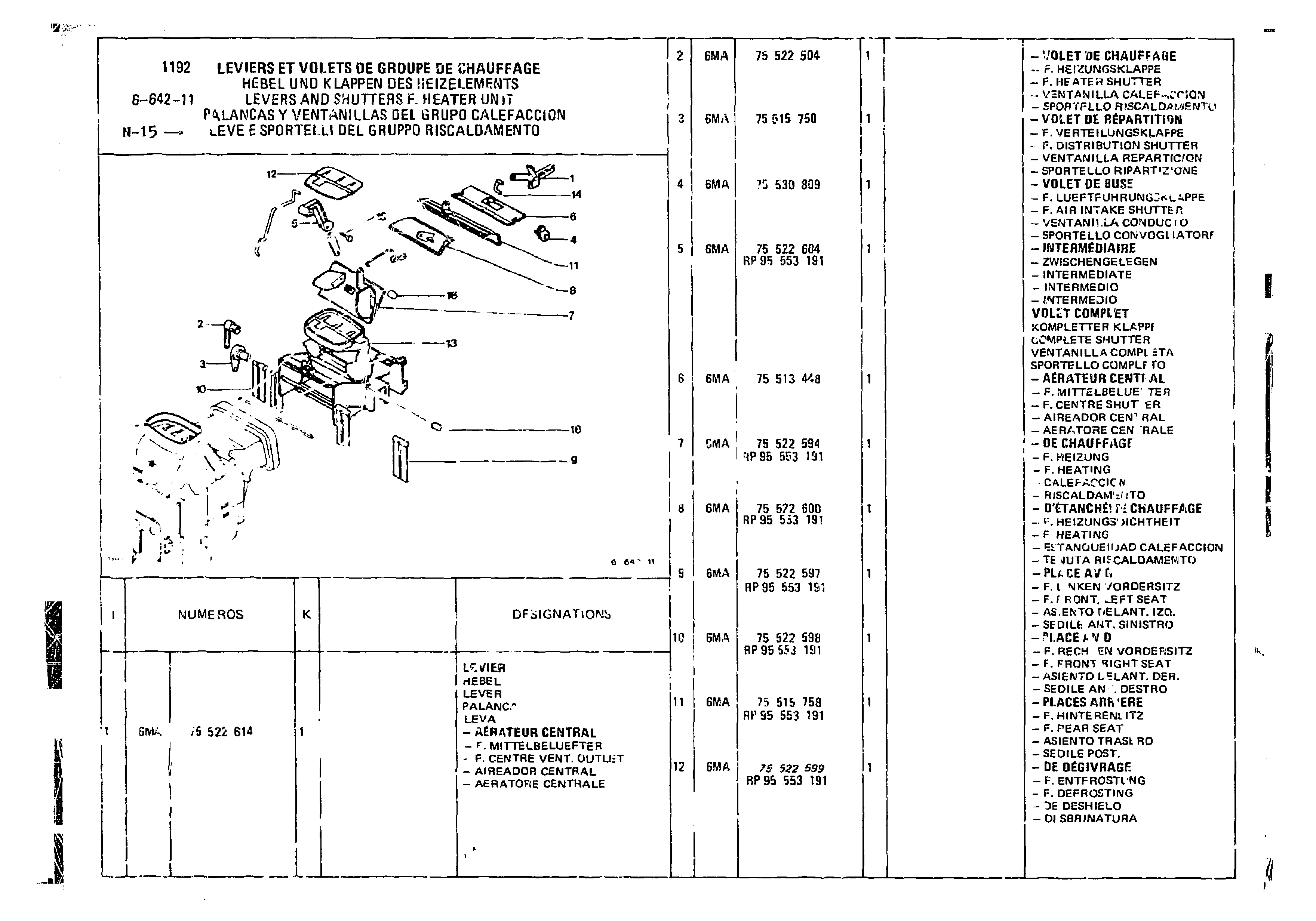 Levers & Shutters, page 591 of 860 — CX Parts Catalogue — 1979–1981