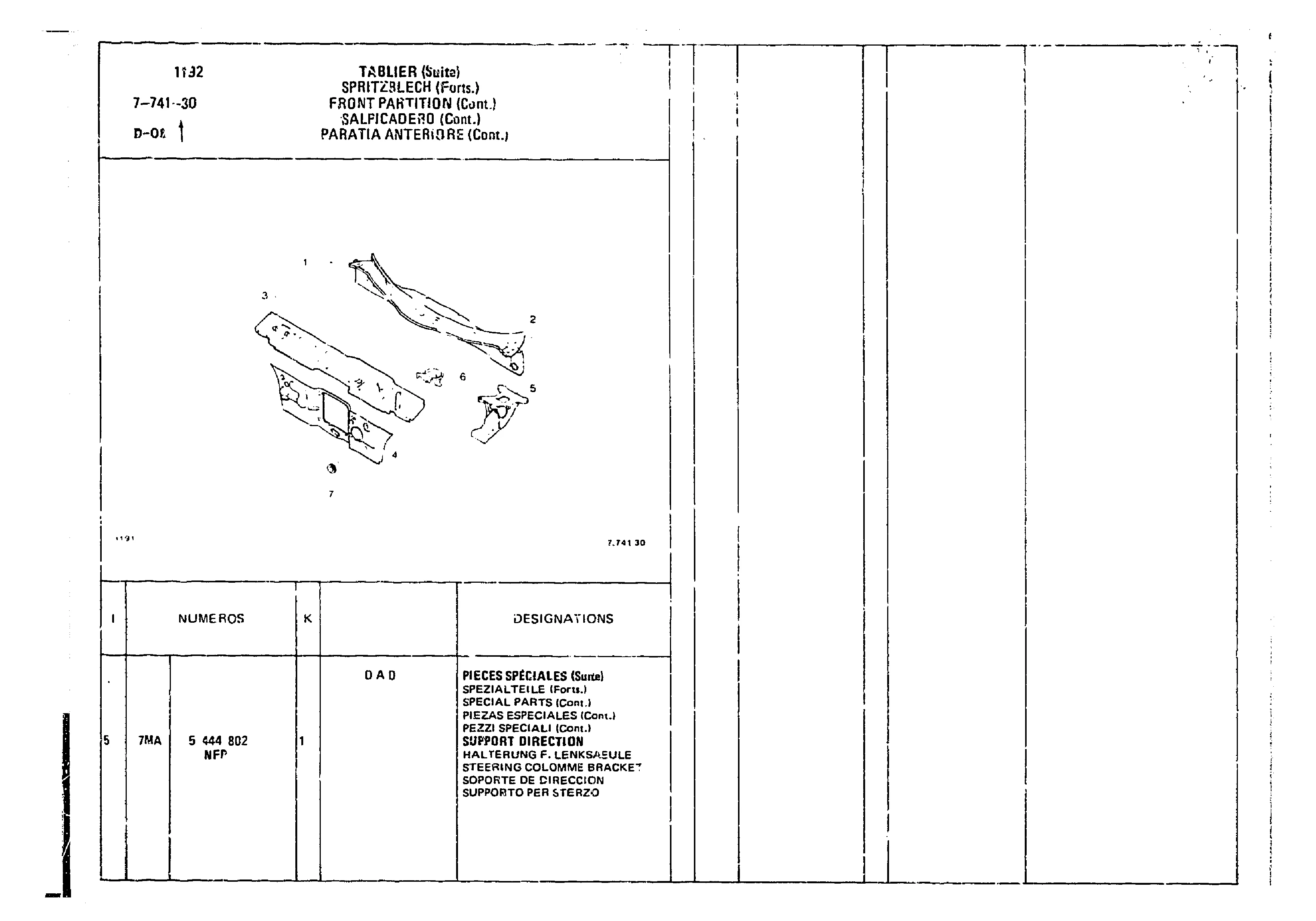 Front Partition, page 649 of 860 — CX Parts Catalogue — 1979–1981