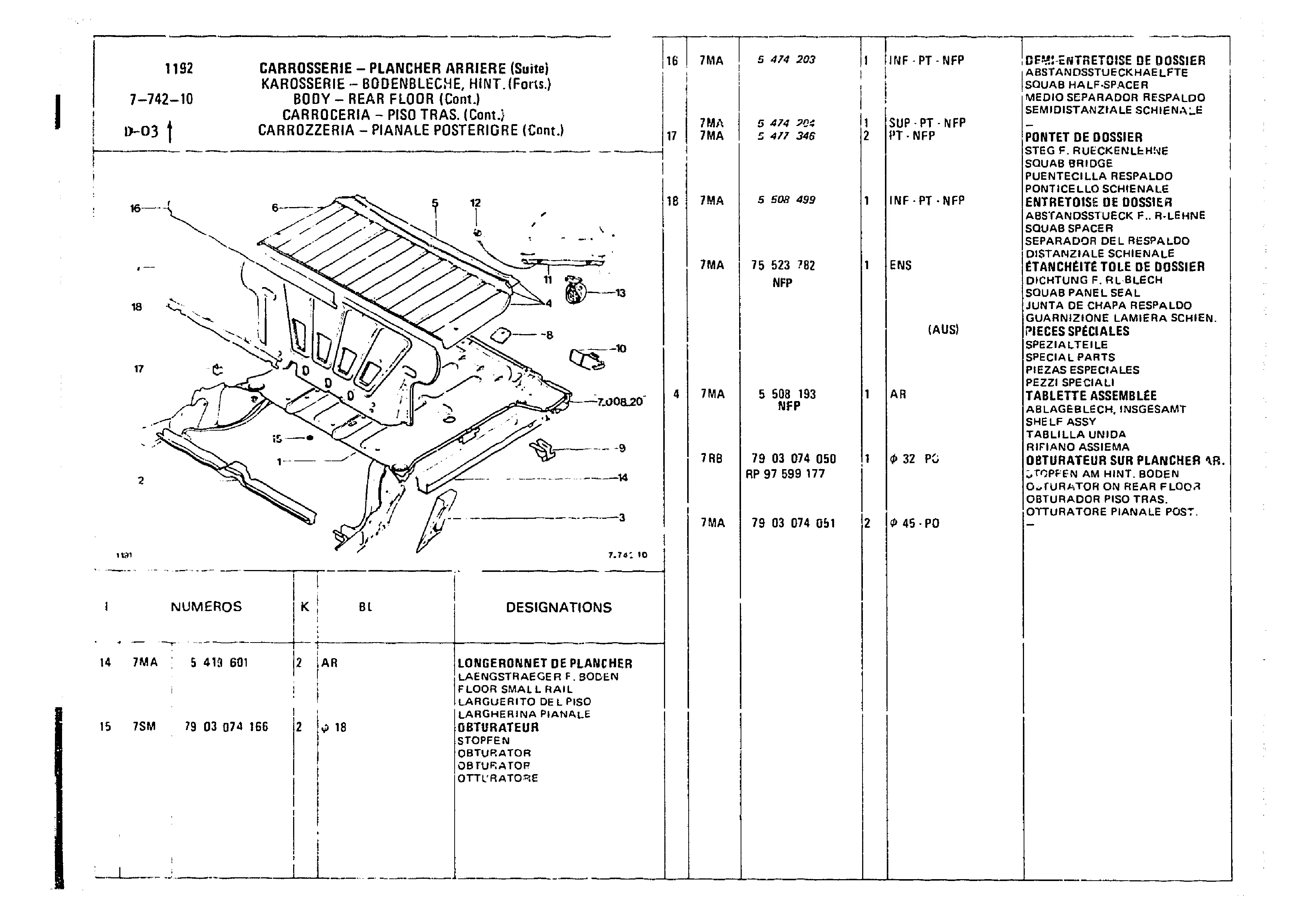 Body - RearFloor, page 651 of 860 — CX Parts Catalogue — 1979–1981