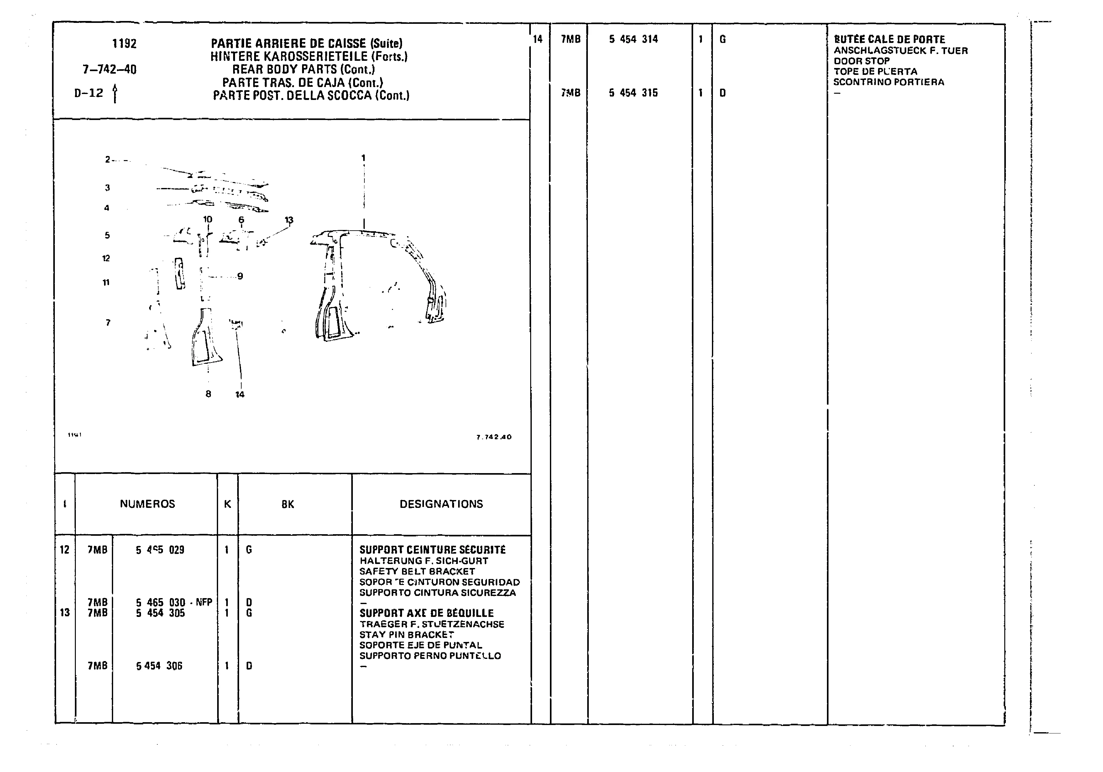 Rear Body Parts, page 660 of 860 — CX Parts Catalogue — 1979–1981