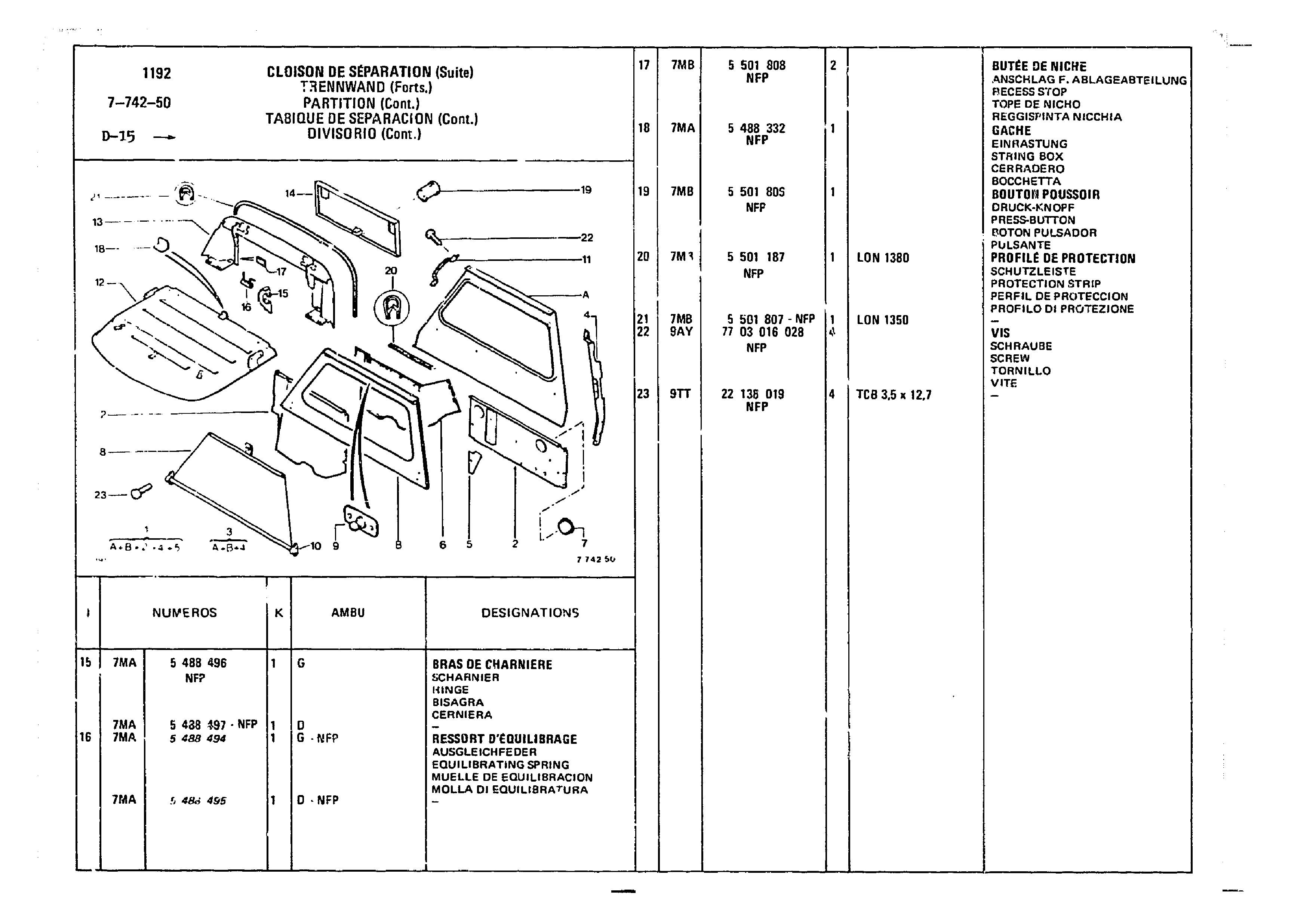 Partition, page 663 of 860 — CX Parts Catalogue — 1979–1981