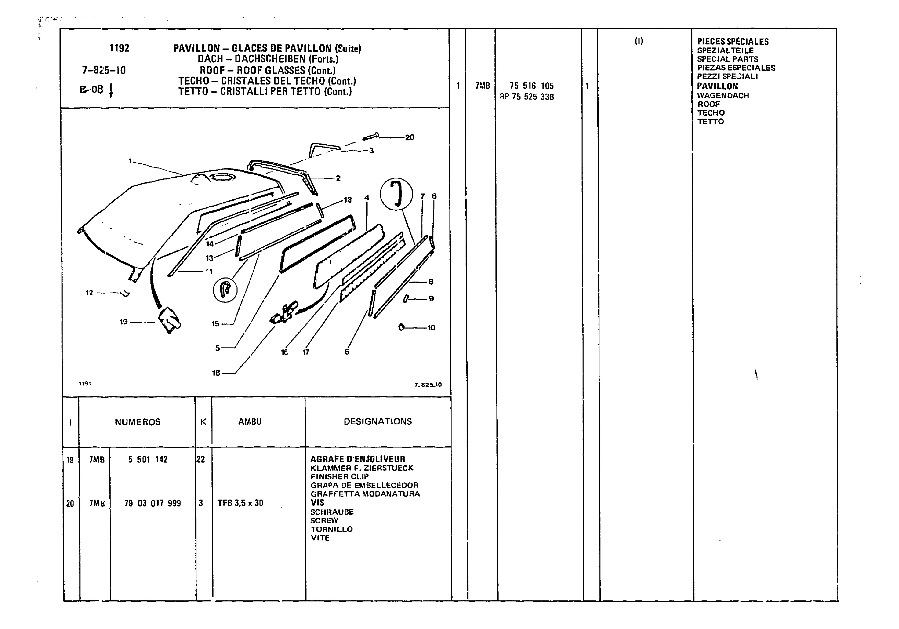 Roof - Roof Glasses, page 671 of 860 — CX Parts Catalogue — 1979–1981