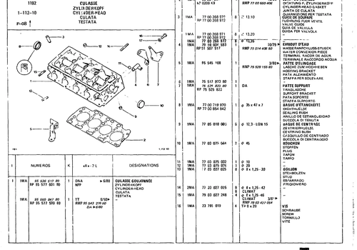 Cylinder Head, page 72 — CX Parts Catalogue — 1979–1981