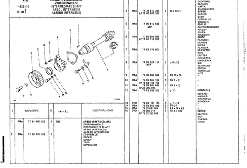 Intermediate Shaft, page 104 — CX Parts Catalogue — 1979–1981