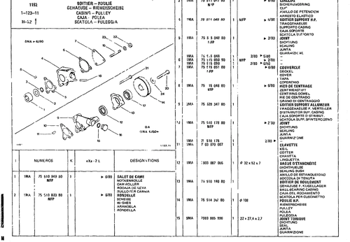 Casing Pulley, page 106 — CX Parts Catalogue — 1979–1981