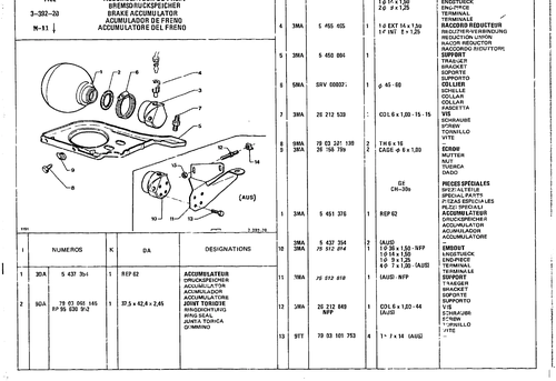 Brake Accumulator, page 353 — CX Parts Catalogue — 1979–1981