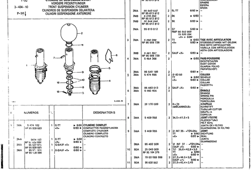 Front Suspension Cylinder, page 384 — CX Parts Catalogue — 1979–1981