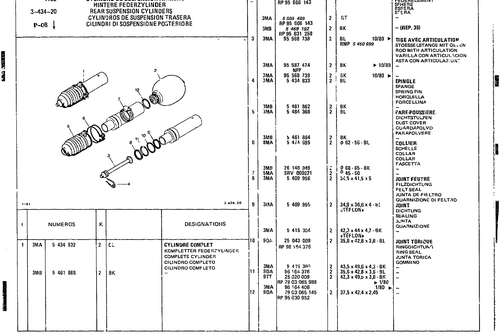 Rear Suspension Cylinders, page 386 — CX Parts Catalogue — 1979–1981