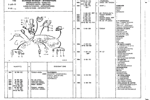 Interior Lights, page 491 — CX Parts Catalogue — 1979–1981