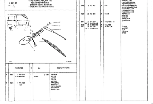 Rear Window Wiper, page 496 — CX Parts Catalogue — 1979–1981