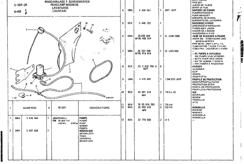 Headlamp Washers, page 499 — CX Parts Catalogue — 1979–1981