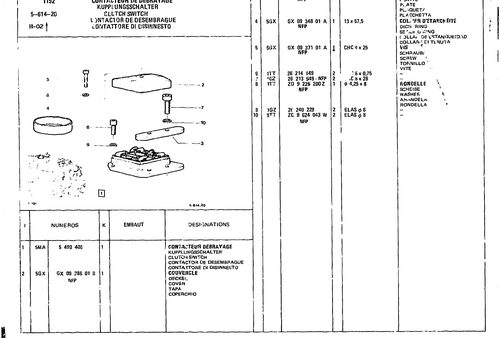 Clutch Swicth, page 508 — CX Parts Catalogue — 1979–1981