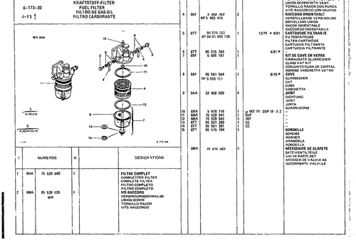 Fuel Filter, page 529 — CX Parts Catalogue — 1979–1981