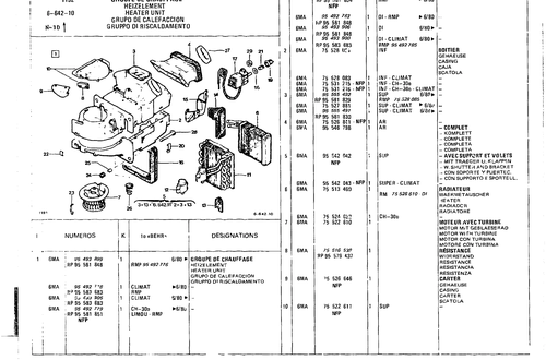 Heater Unit, page 586 — CX Parts Catalogue — 1979–1981