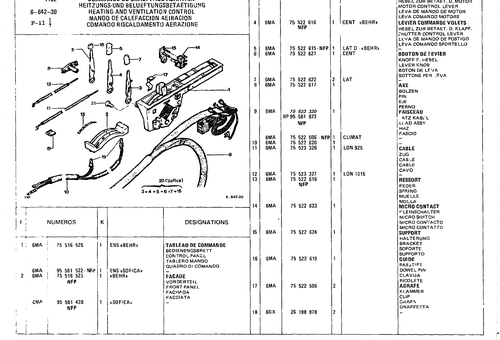 Heating & Ventilation Control, page 596 — CX Parts Catalogue — 1979–1981