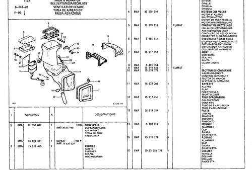 Ventilation Intake, page 601 — CX Parts Catalogue — 1979–1981