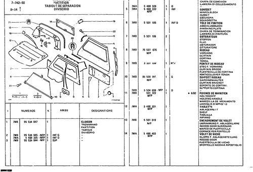 Partition, page 662 — CX Parts Catalogue — 1979–1981