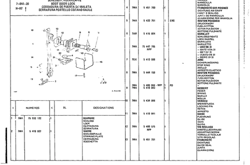 Boot Door Lock, page 715 — CX Parts Catalogue — 1979–1981