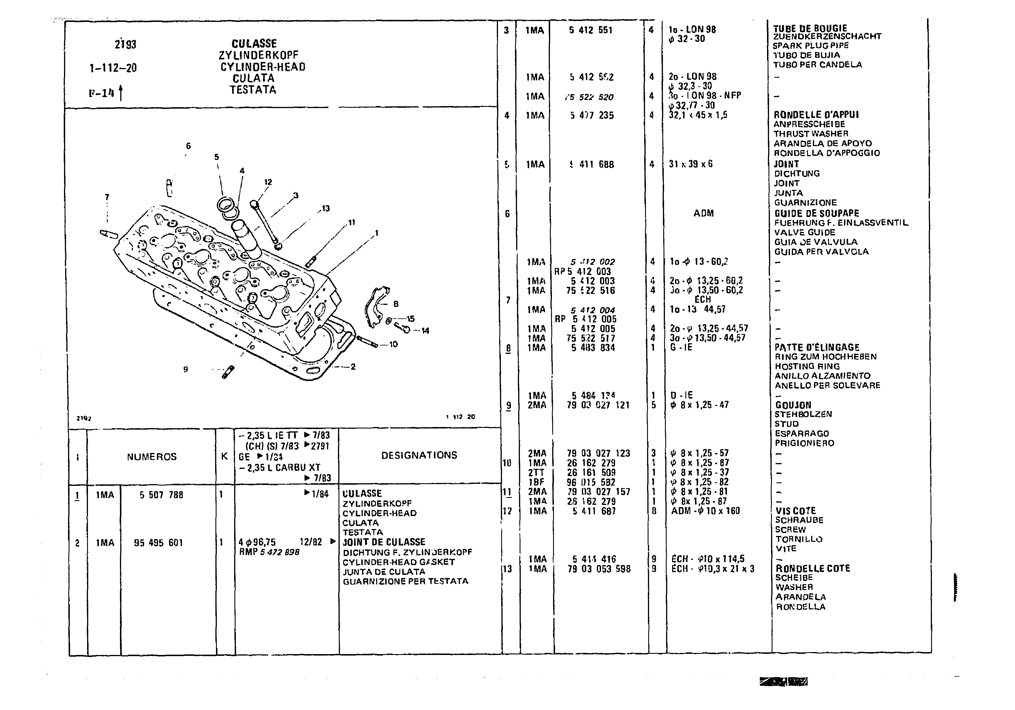 Cylinder-Head, page 85 of 985 — CX Parts Catalogue — 1981–1985