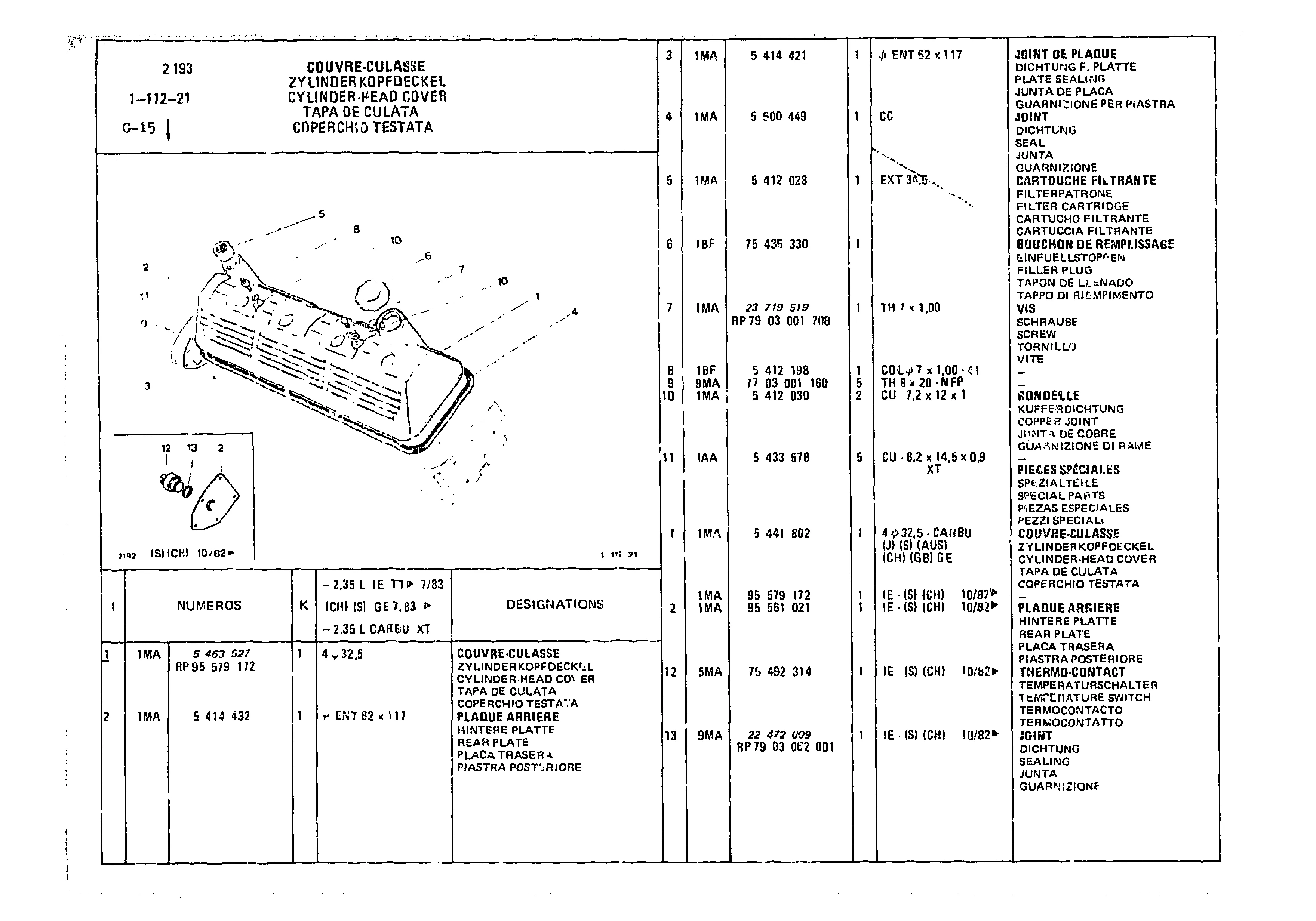 Cylinder-Head, page 87 of 985 — CX Parts Catalogue — 1981–1985