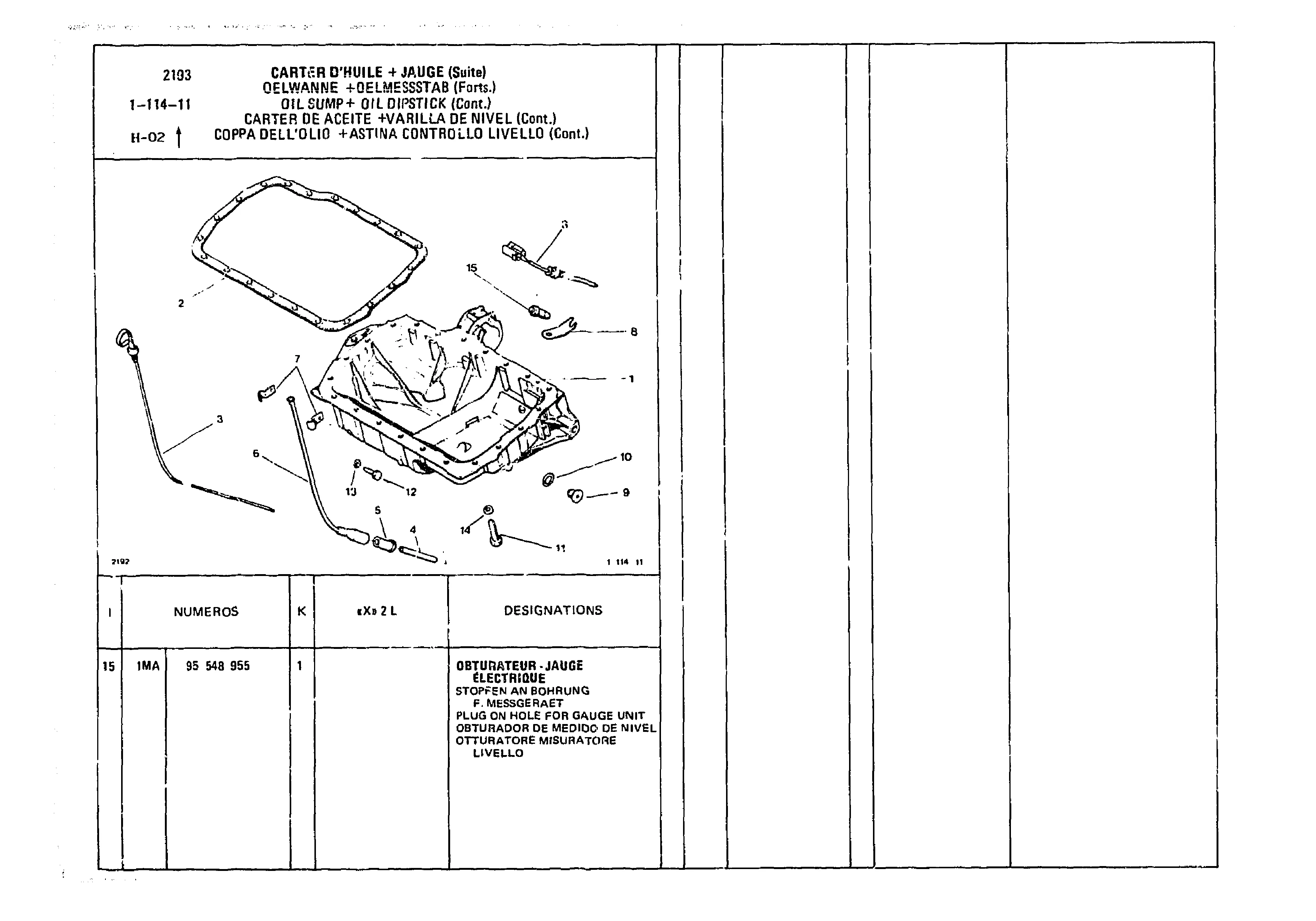 Oil Sump & Oil Dipstick, page 103 of 985 — CX Parts Catalogue — 1981–1985