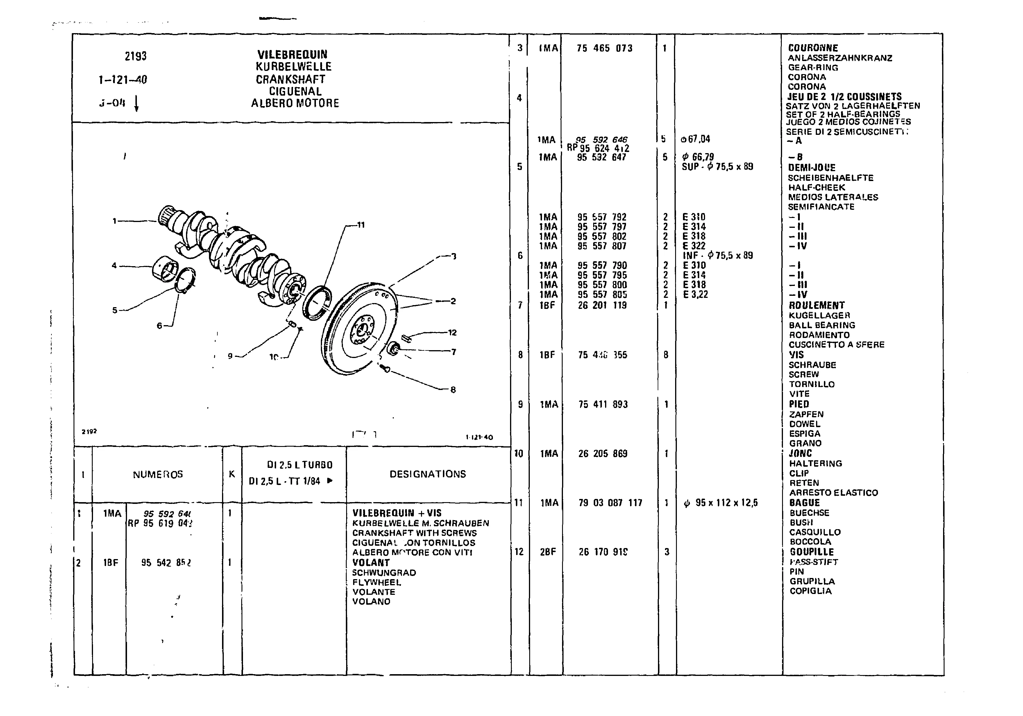 Crankshaft, page 128 of 985 — CX Parts Catalogue — 1981–1985