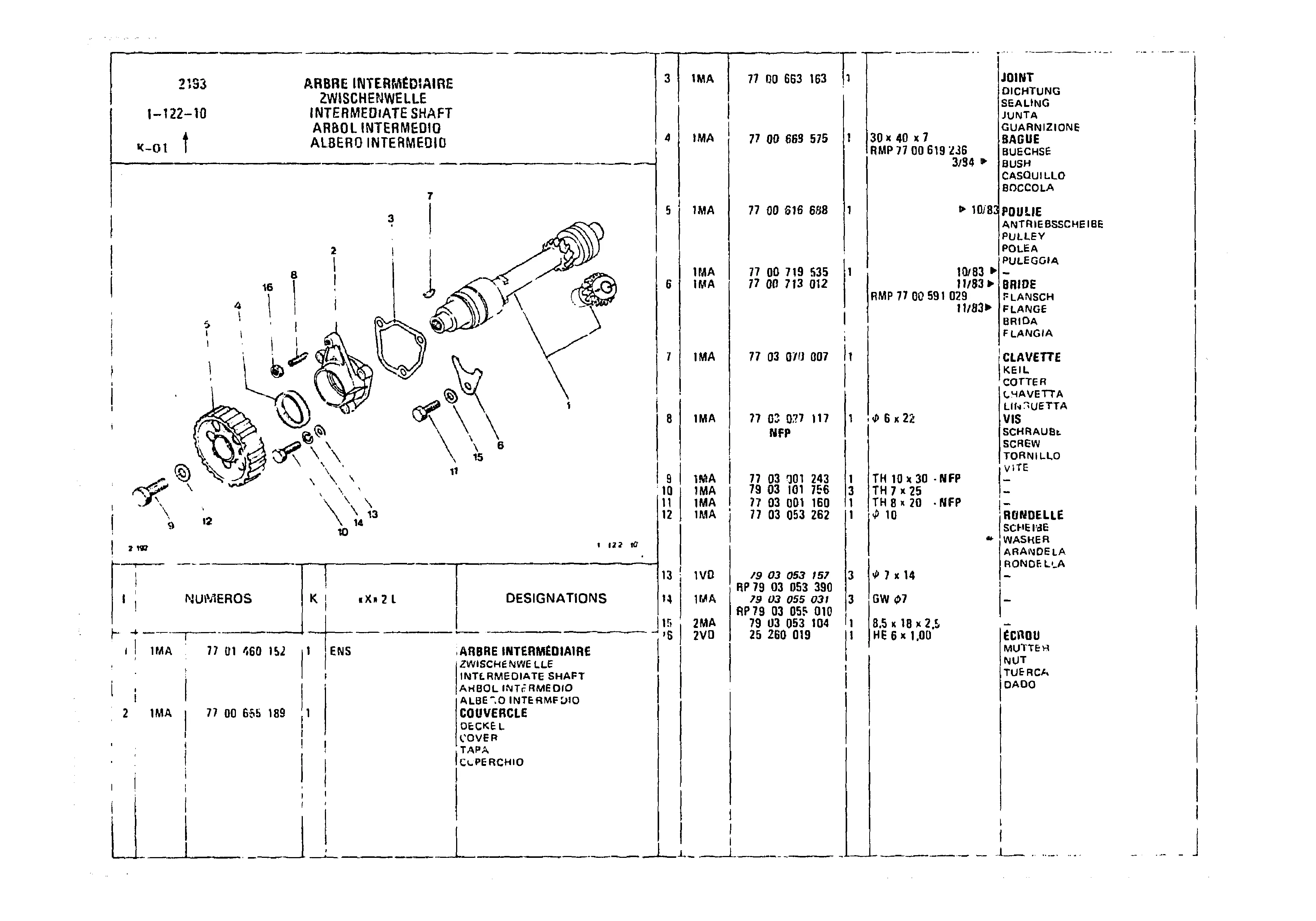 Intermediate Shaft, page 132 of 985 — CX Parts Catalogue — 1981–1985
