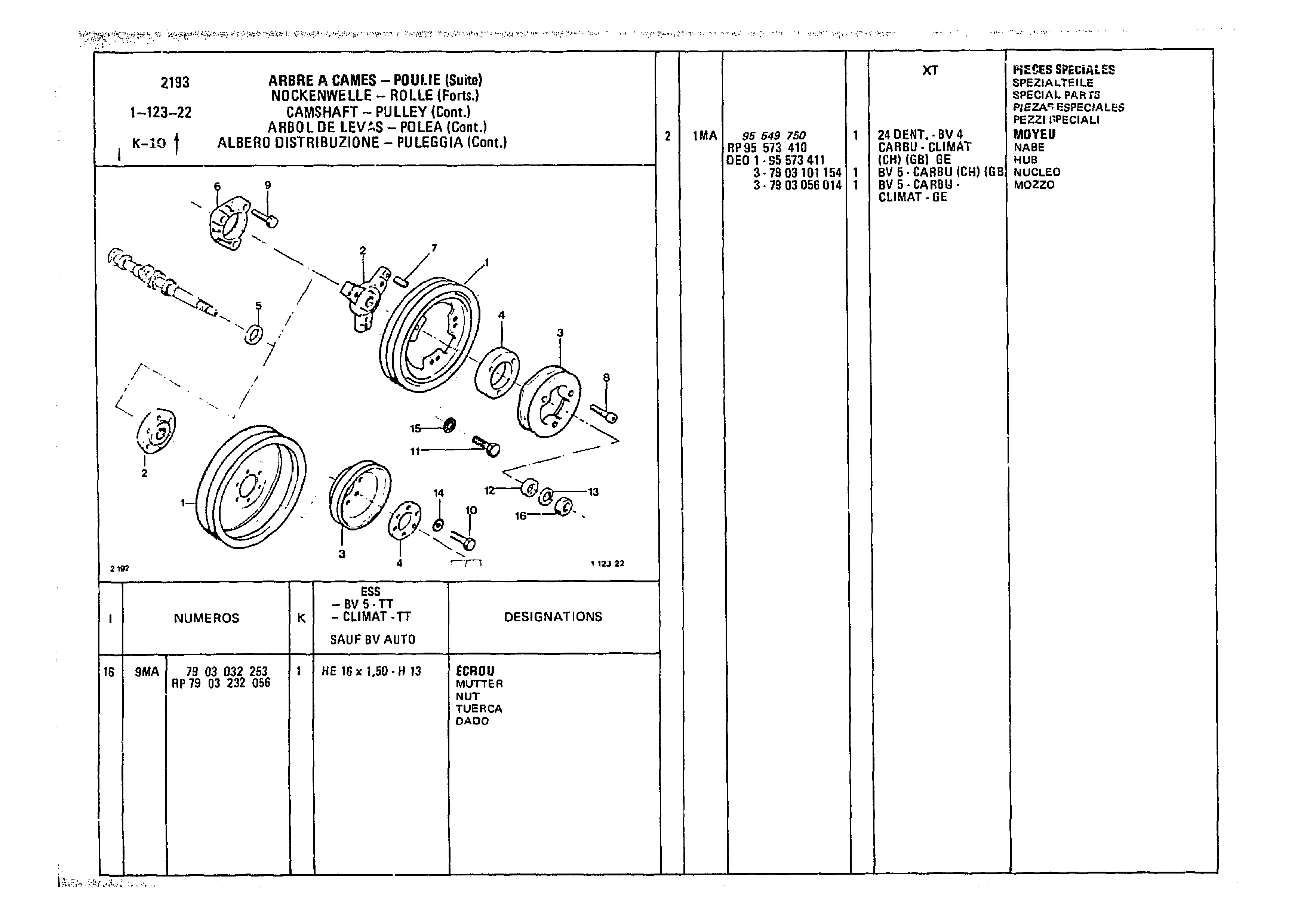 Camshaft - Pulley, page 141 of 985 — CX Parts Catalogue — 1981–1985
