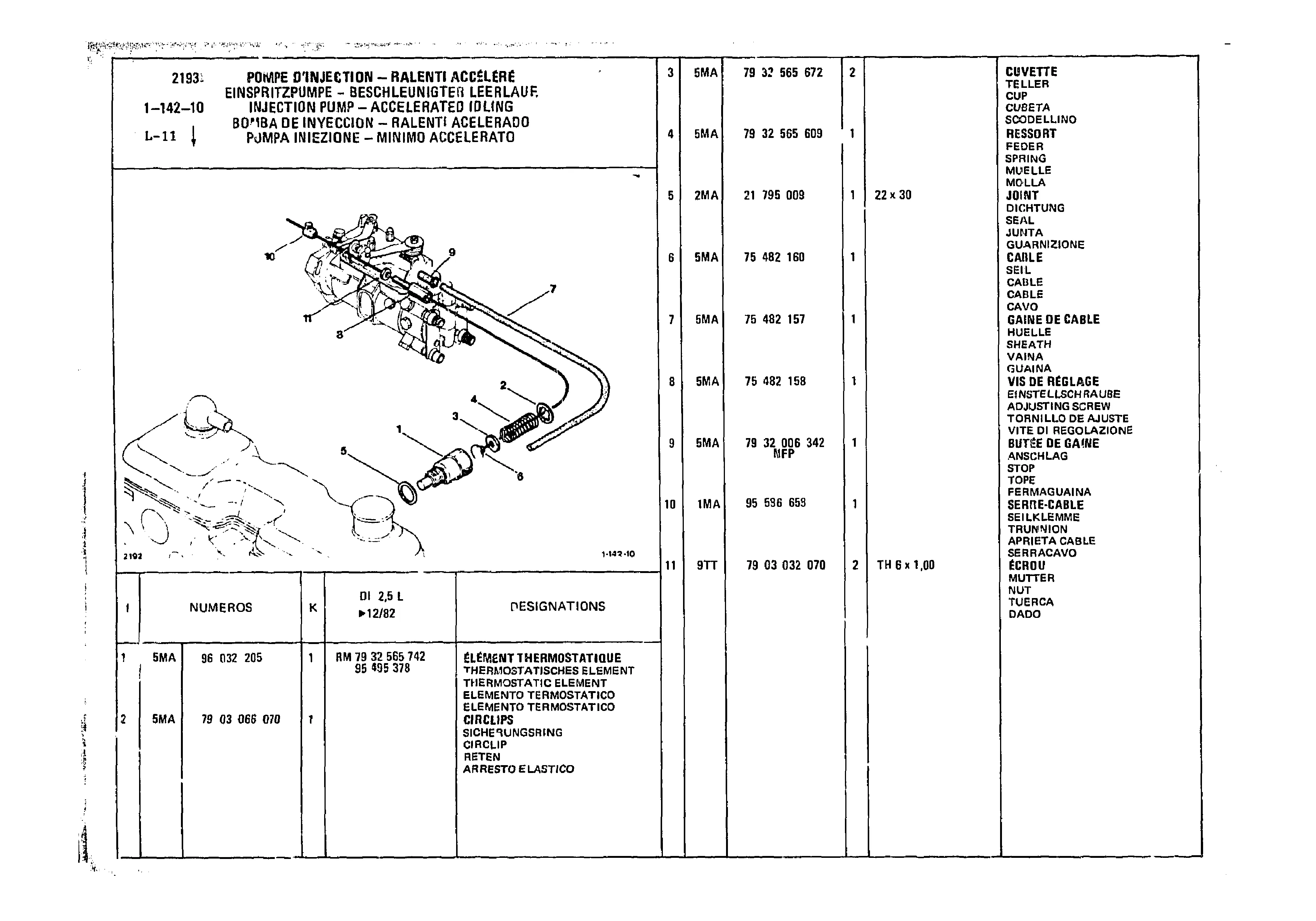 Injection Pump - Accelerated Idling, page 151 of 985 — CX Parts Catalogue — 1981–1985