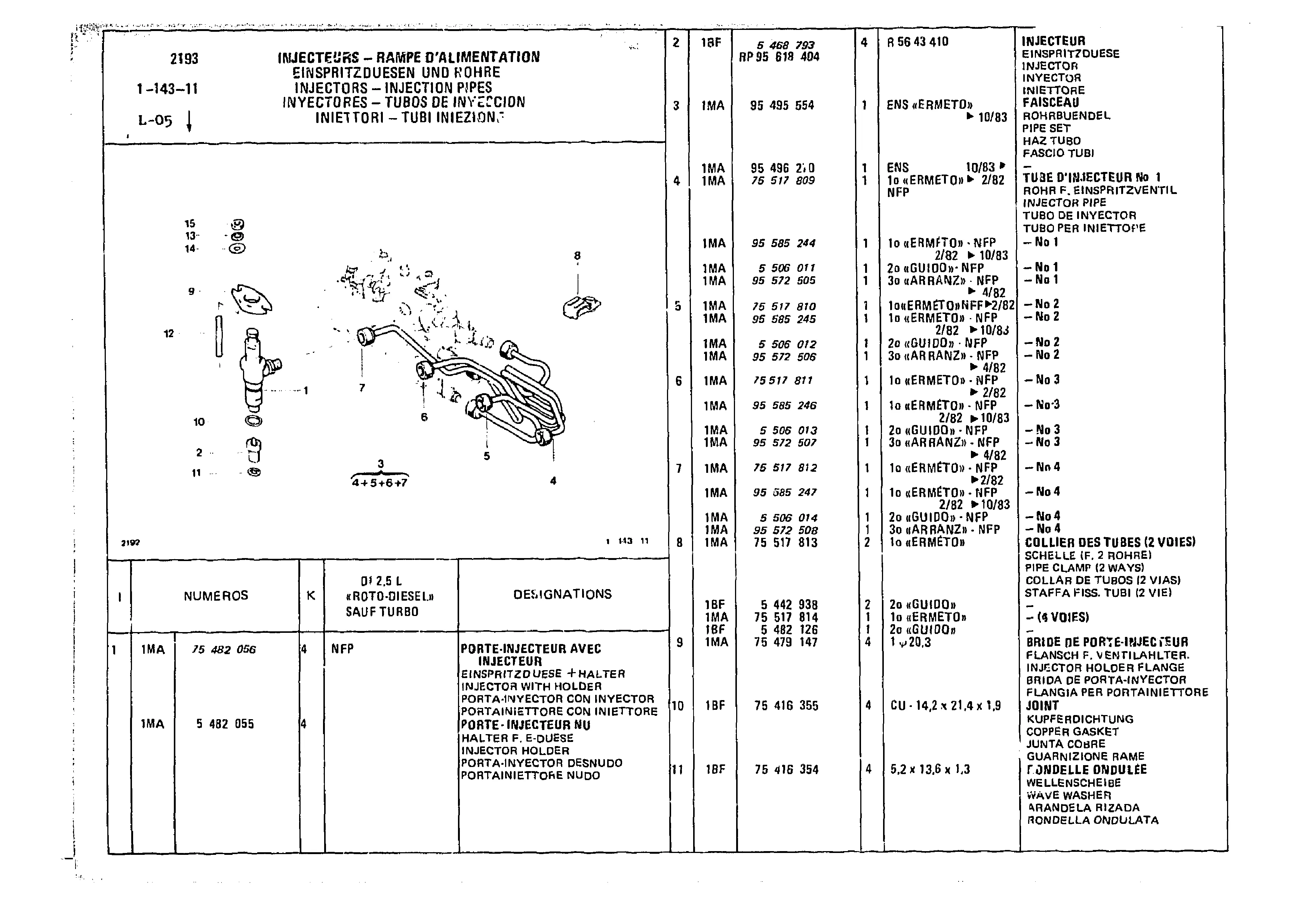 Injectors - Injection Pipes, page 157 of 985 — CX Parts Catalogue — 1981–1985