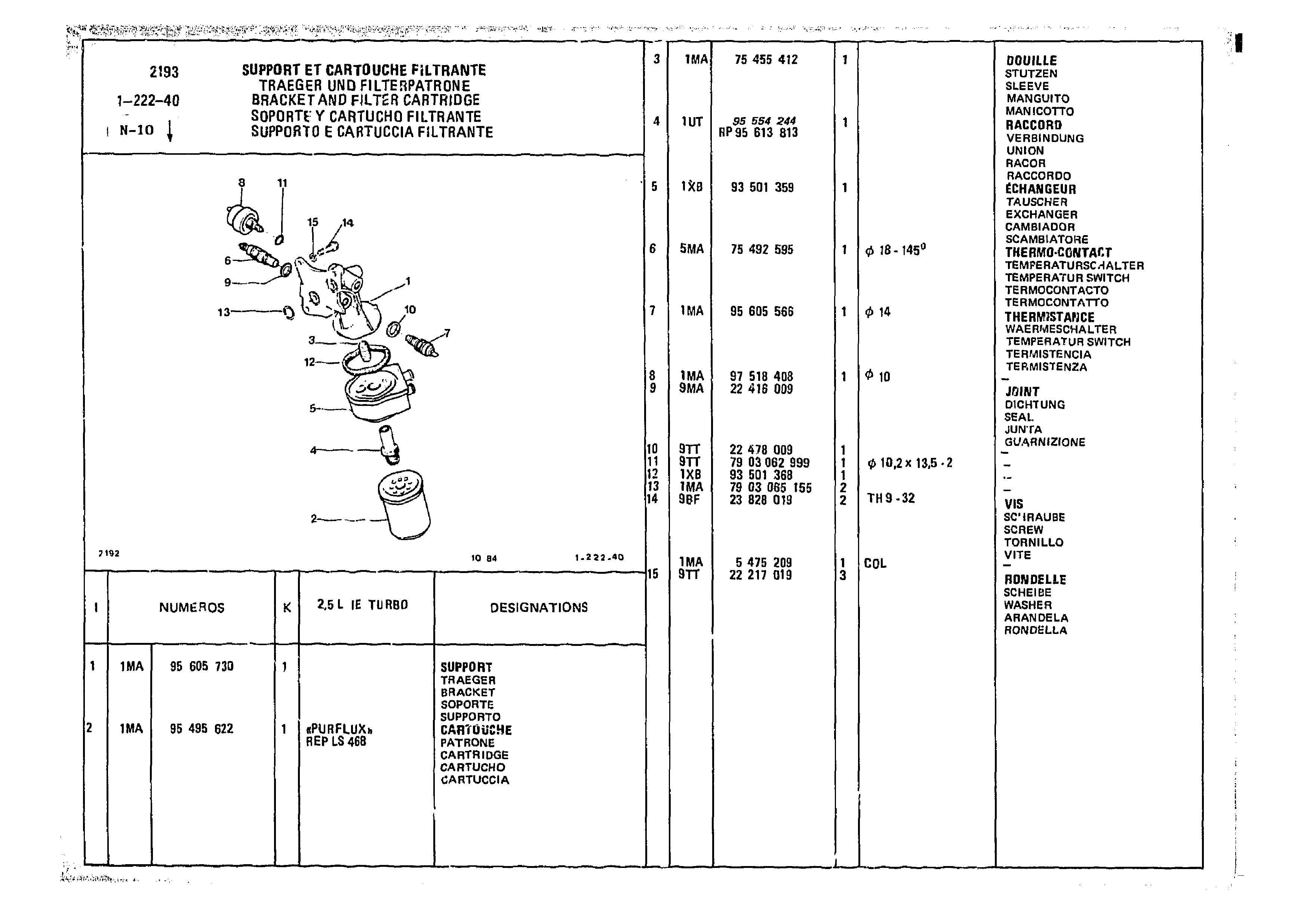 Bracket And Filter Cartridge, page 182 of 985 — CX Parts Catalogue — 1981–1985