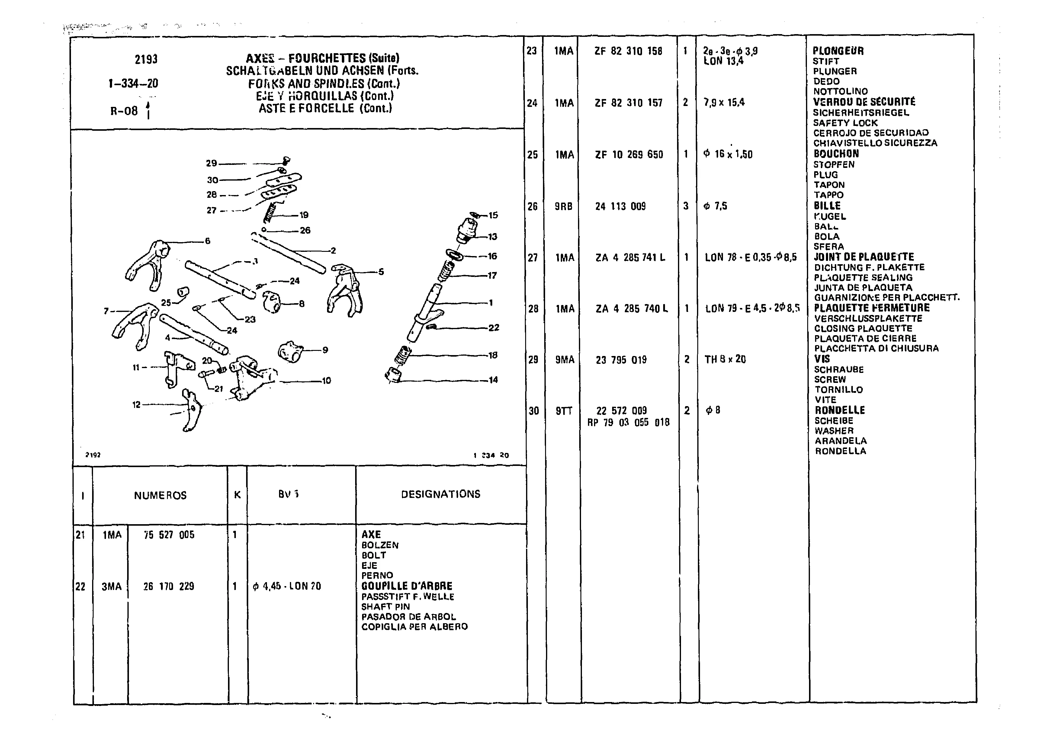 Fork And Spindles, page 229 of 985 — CX Parts Catalogue — 1981–1985