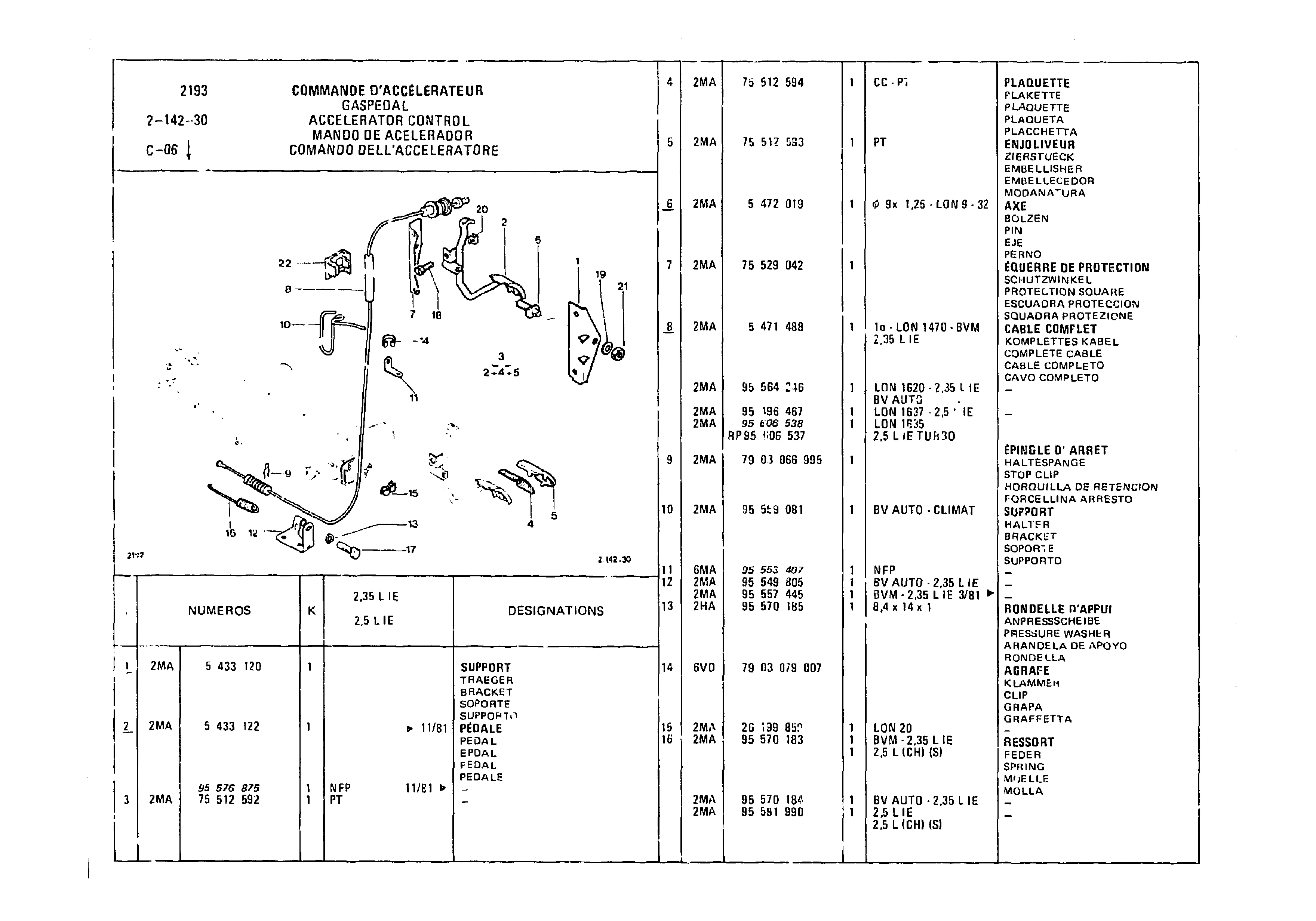Accelerator Control, page 278 of 985 — CX Parts Catalogue — 1981–1985