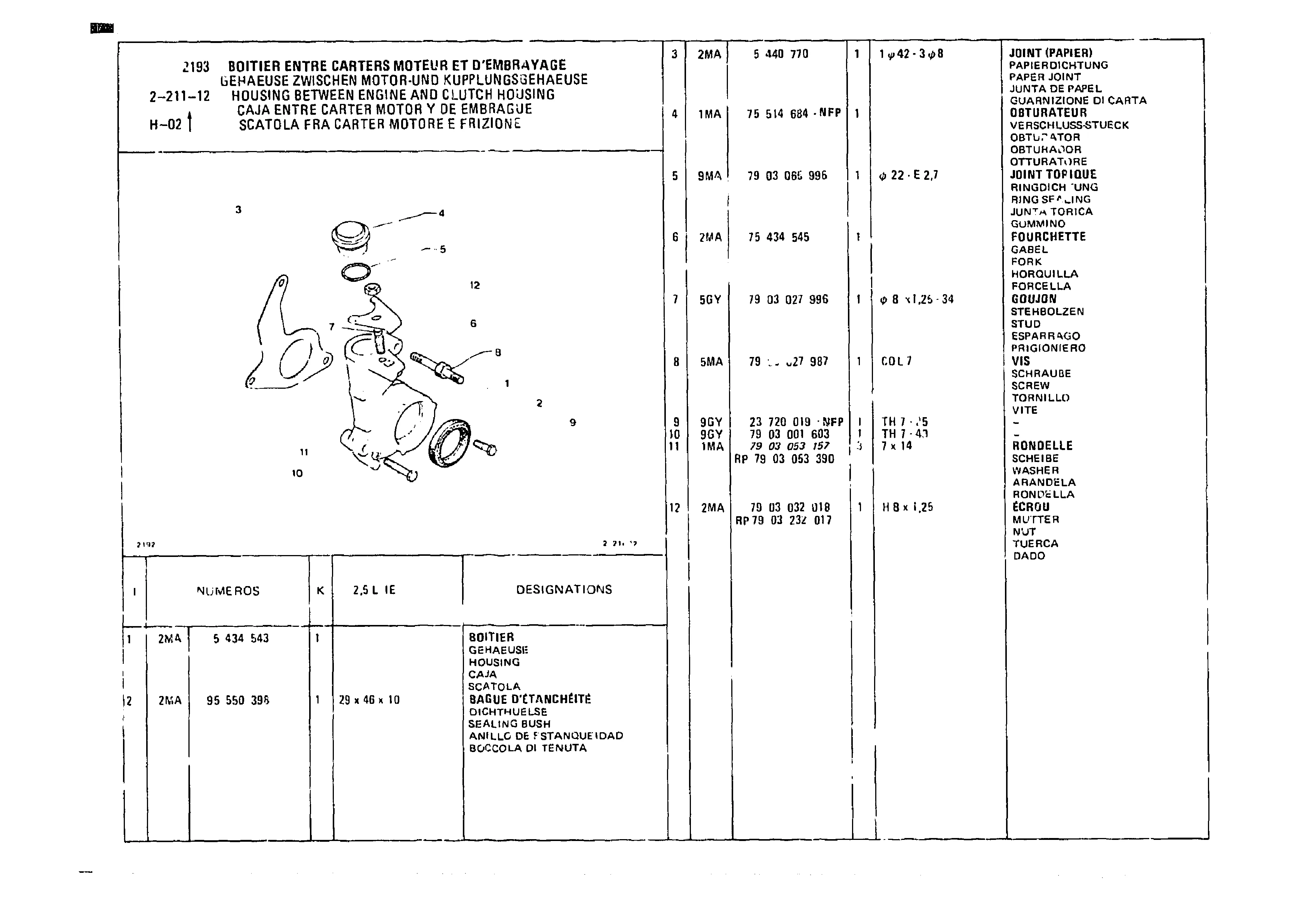 Housing Between Engine And Clutch Housing, page 345 of 985 — CX Parts Catalogue — 1981–1985