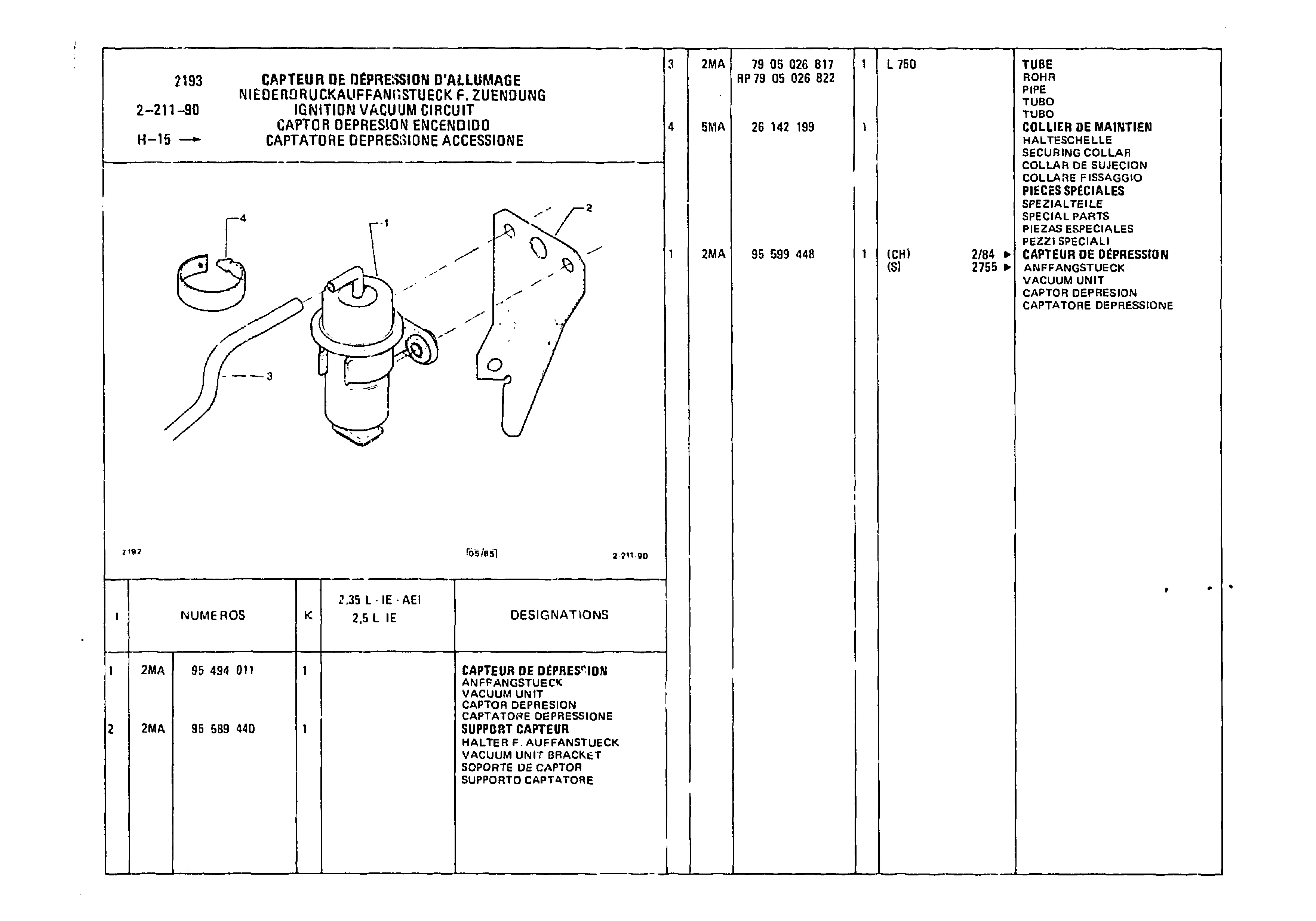 Ignition Vacuum Circuit, page 358 of 985 — CX Parts Catalogue — 1981–1985