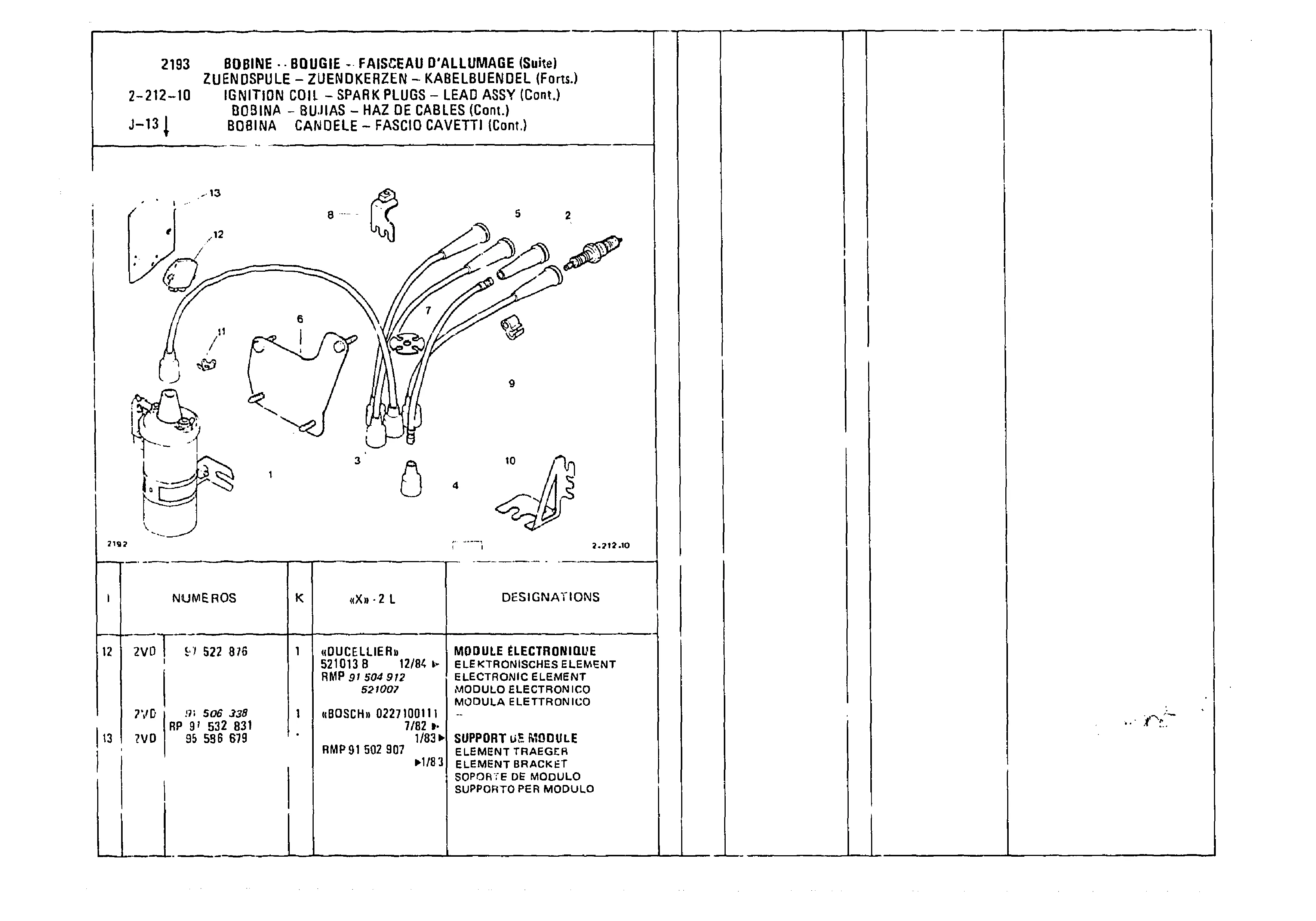 Ignition Coil, page 361 of 985 — CX Parts Catalogue — 1981–1985