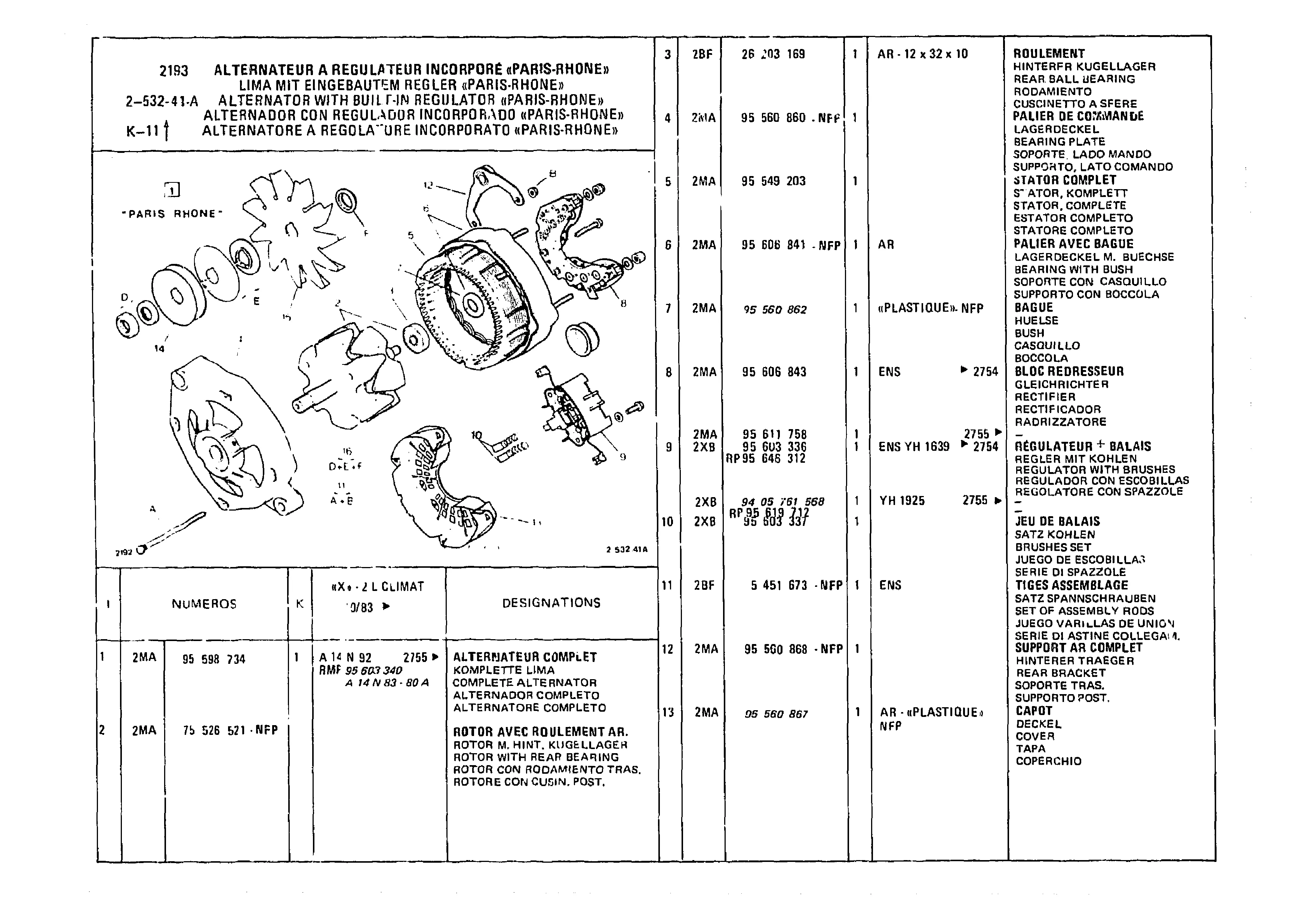 Alternator With built-In Regulator, page 384 of 985 — CX Parts Catalogue — 1981–1985