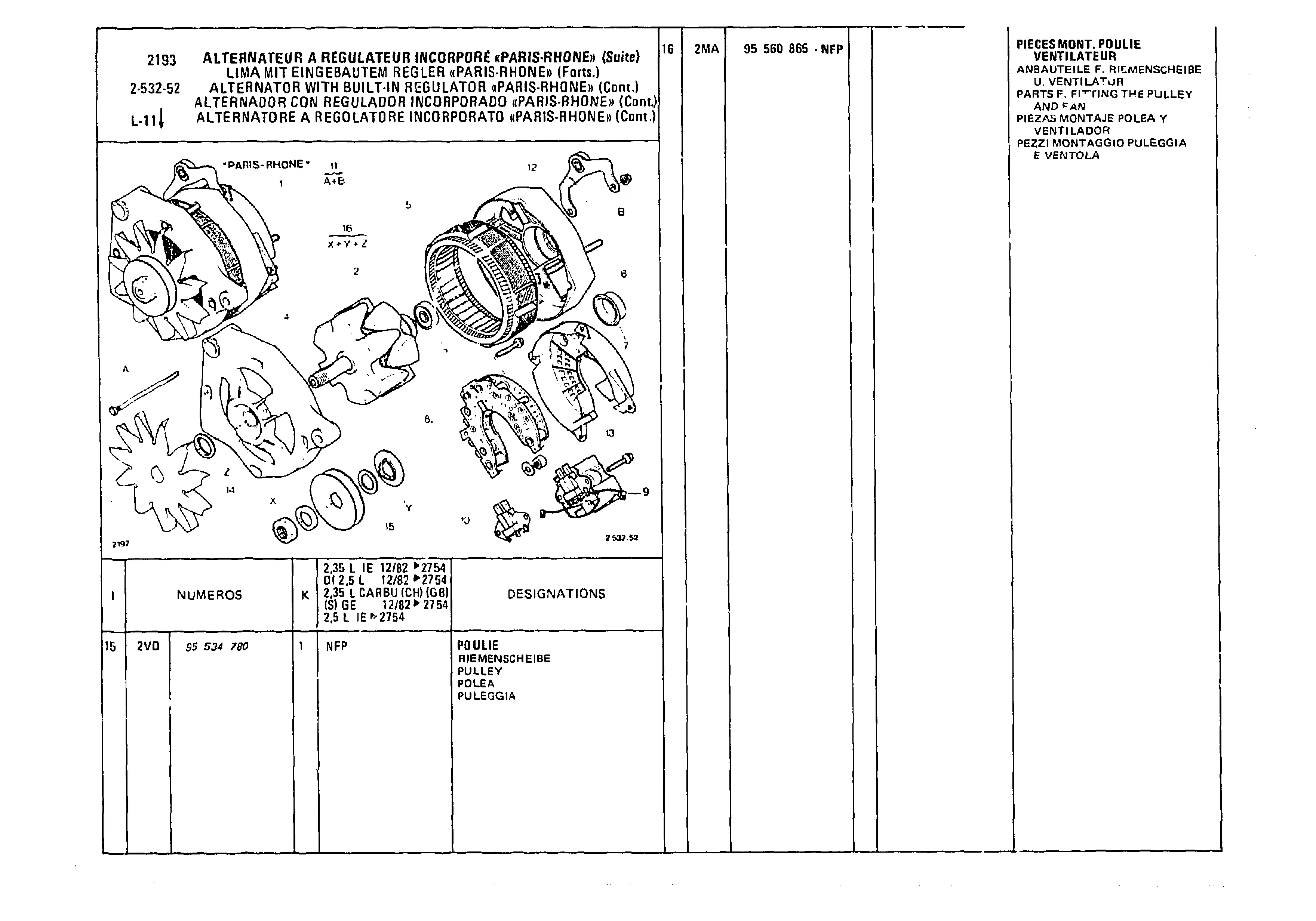 Alternator With built-In Regulator, page 393 of 985 — CX Parts Catalogue — 1981–1985