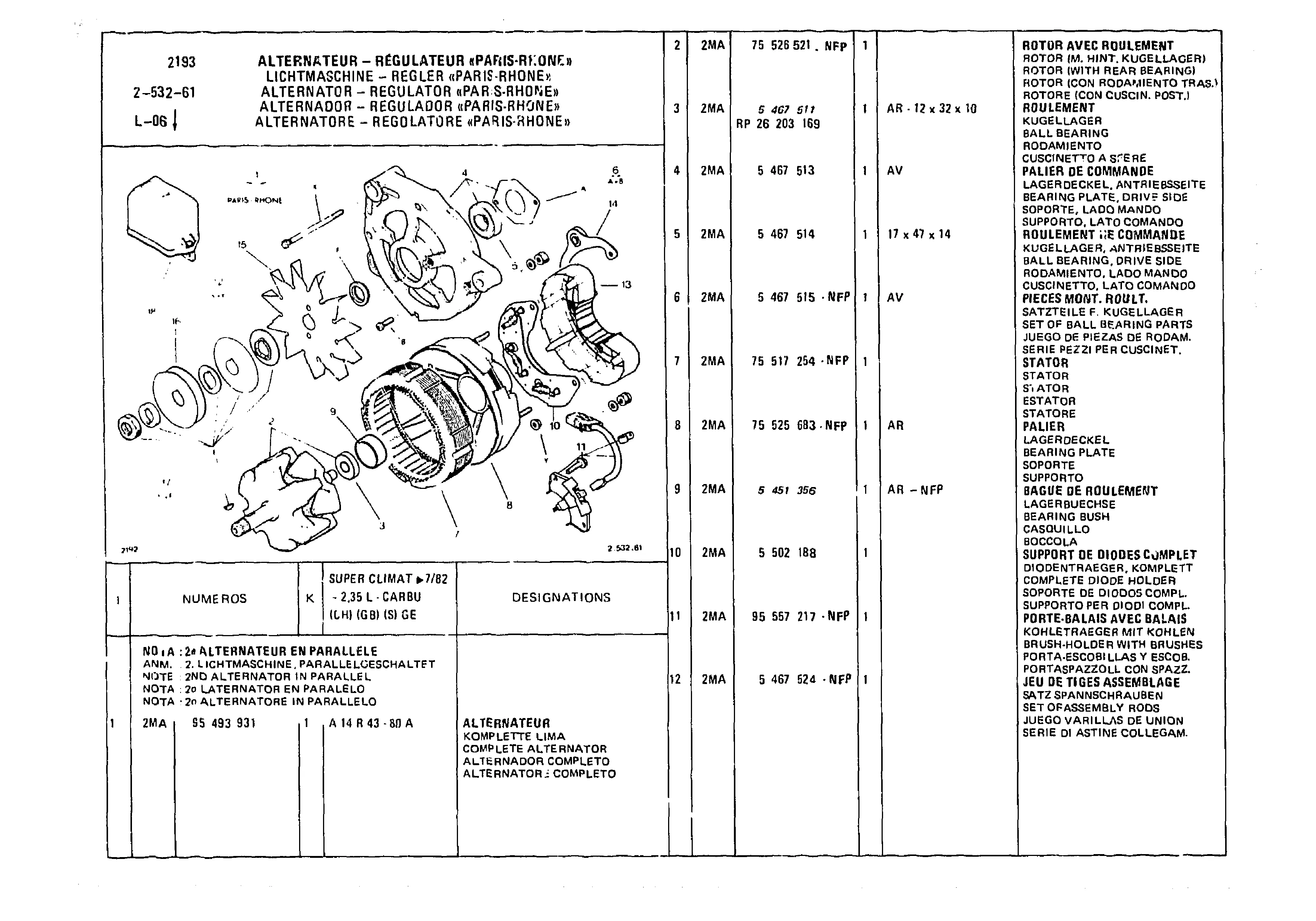 Alternator - Regulator, page 398 of 985 — CX Parts Catalogue — 1981–1985