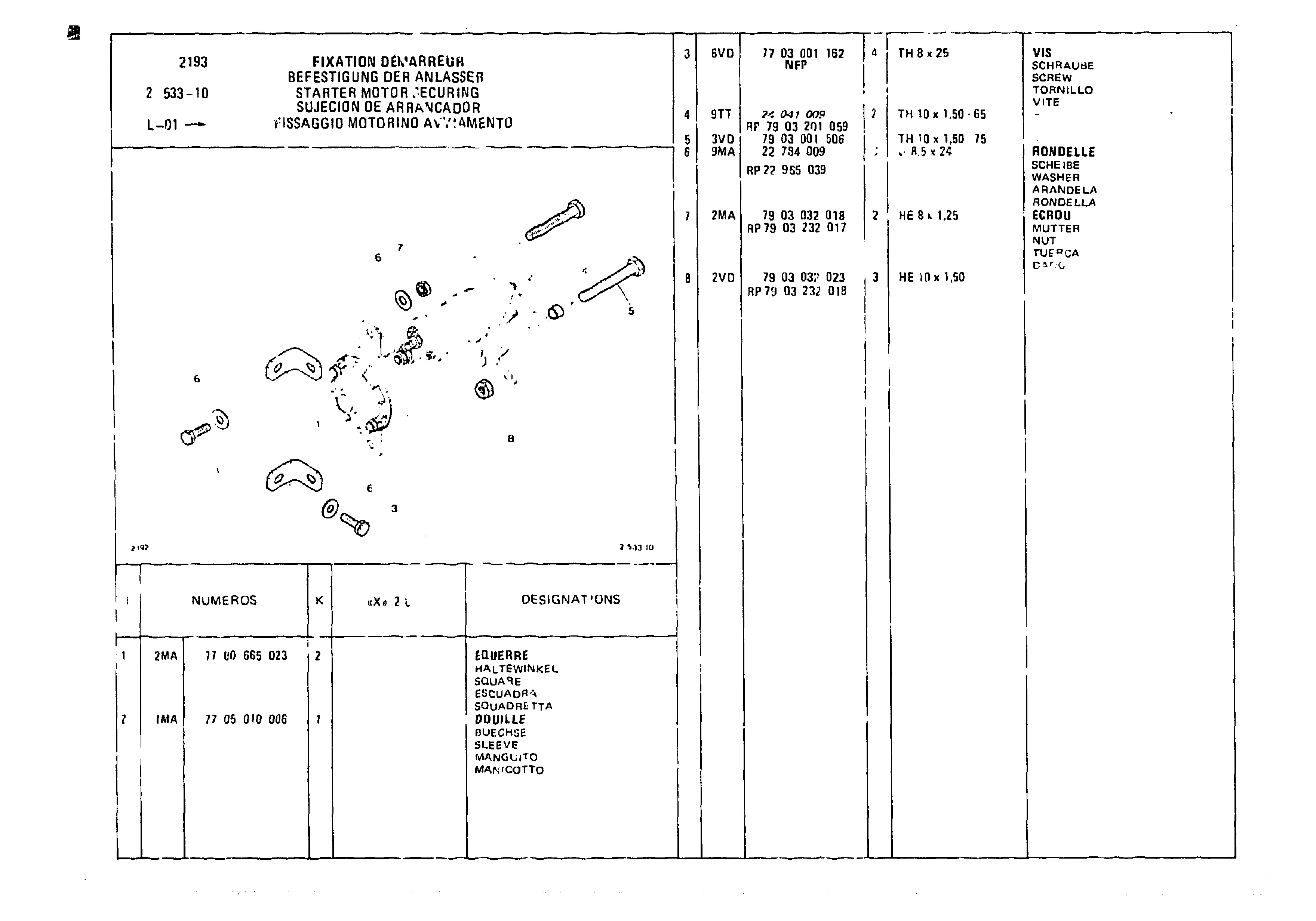 Starter Motor Securing, page 403 of 985 — CX Parts Catalogue — 1981–1985