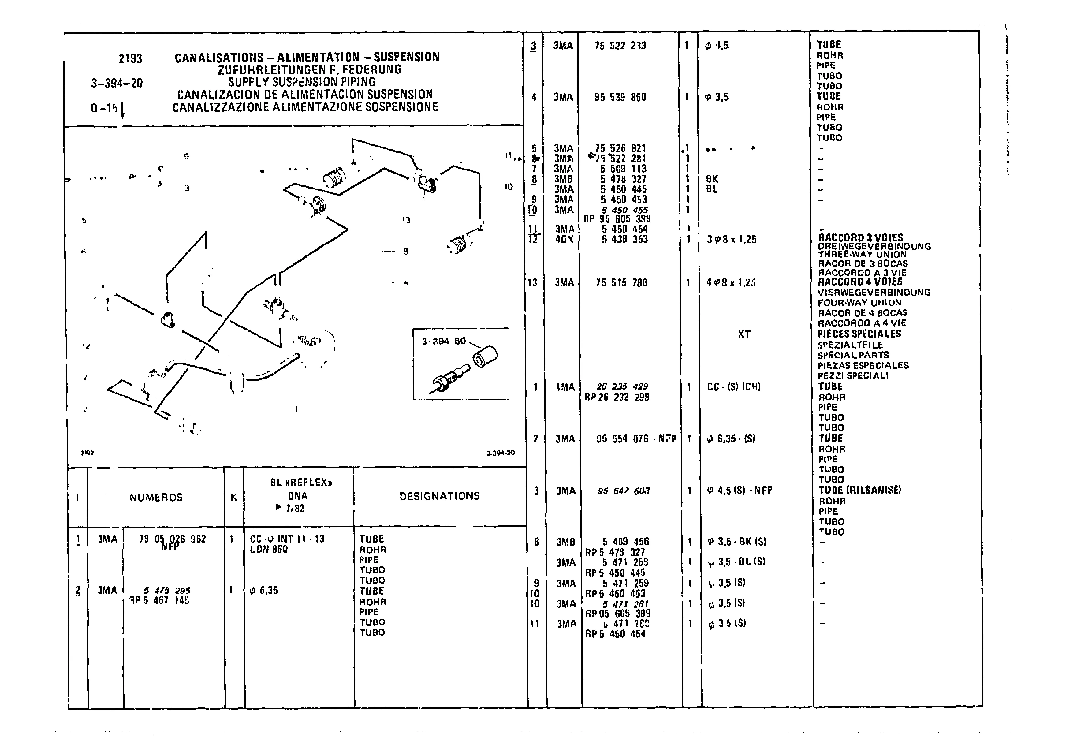 Suspension Piping, page 433 of 985 — CX Parts Catalogue — 1981–1985